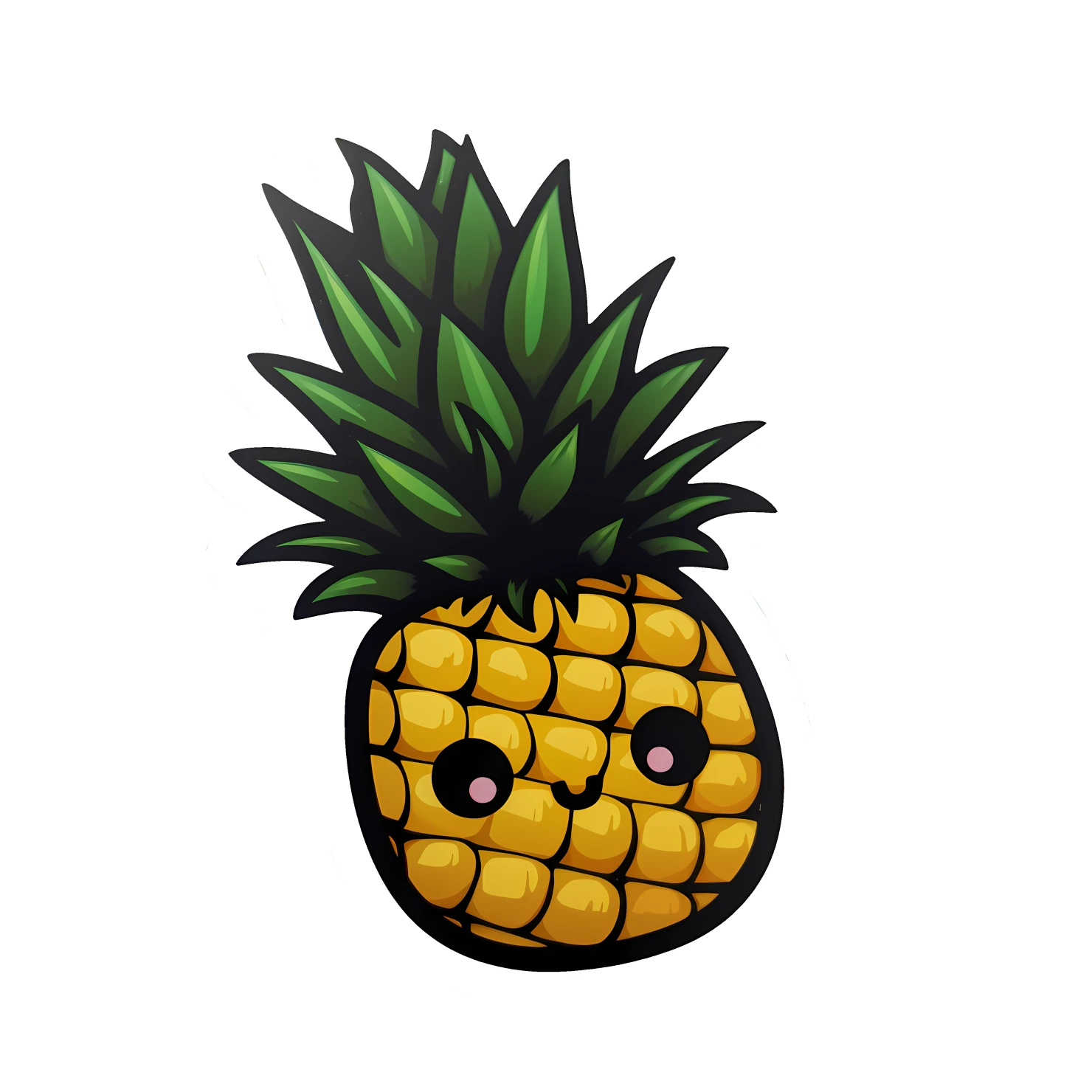 Kawaii Pineapple sticker isolated on transparent background #28640