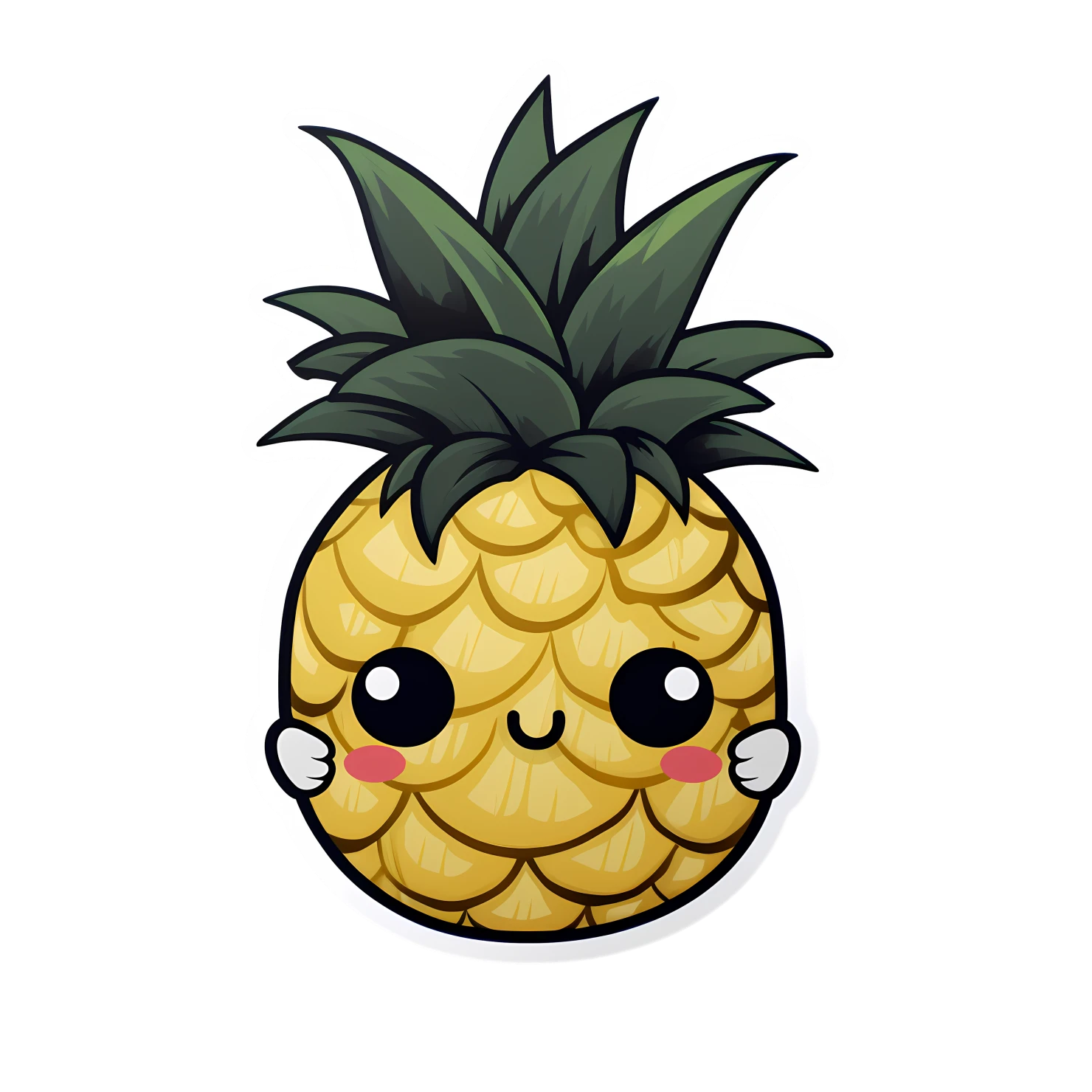 Kawaii Pineapple sticker isolated on transparent background #28641