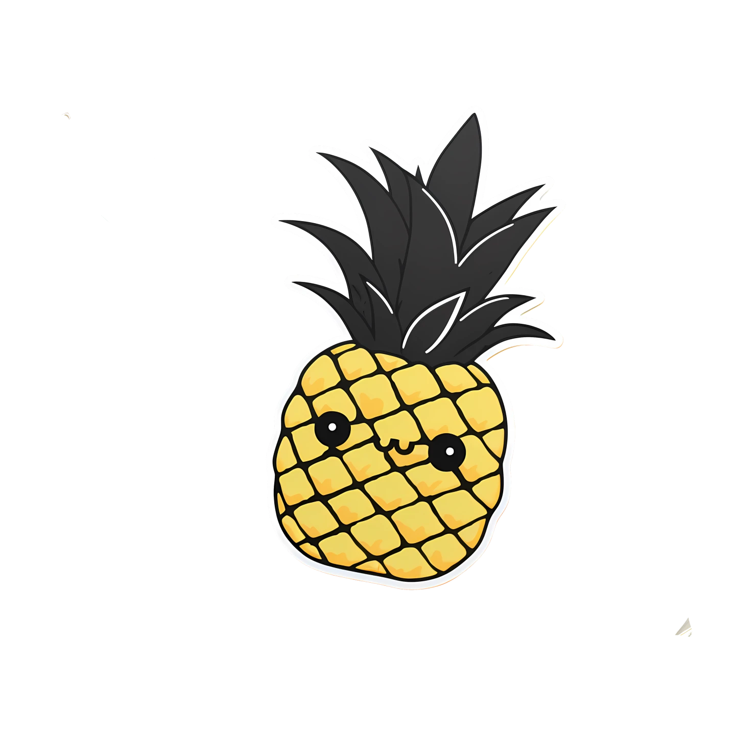 Kawaii Pineapple sticker isolated on transparent background #28642