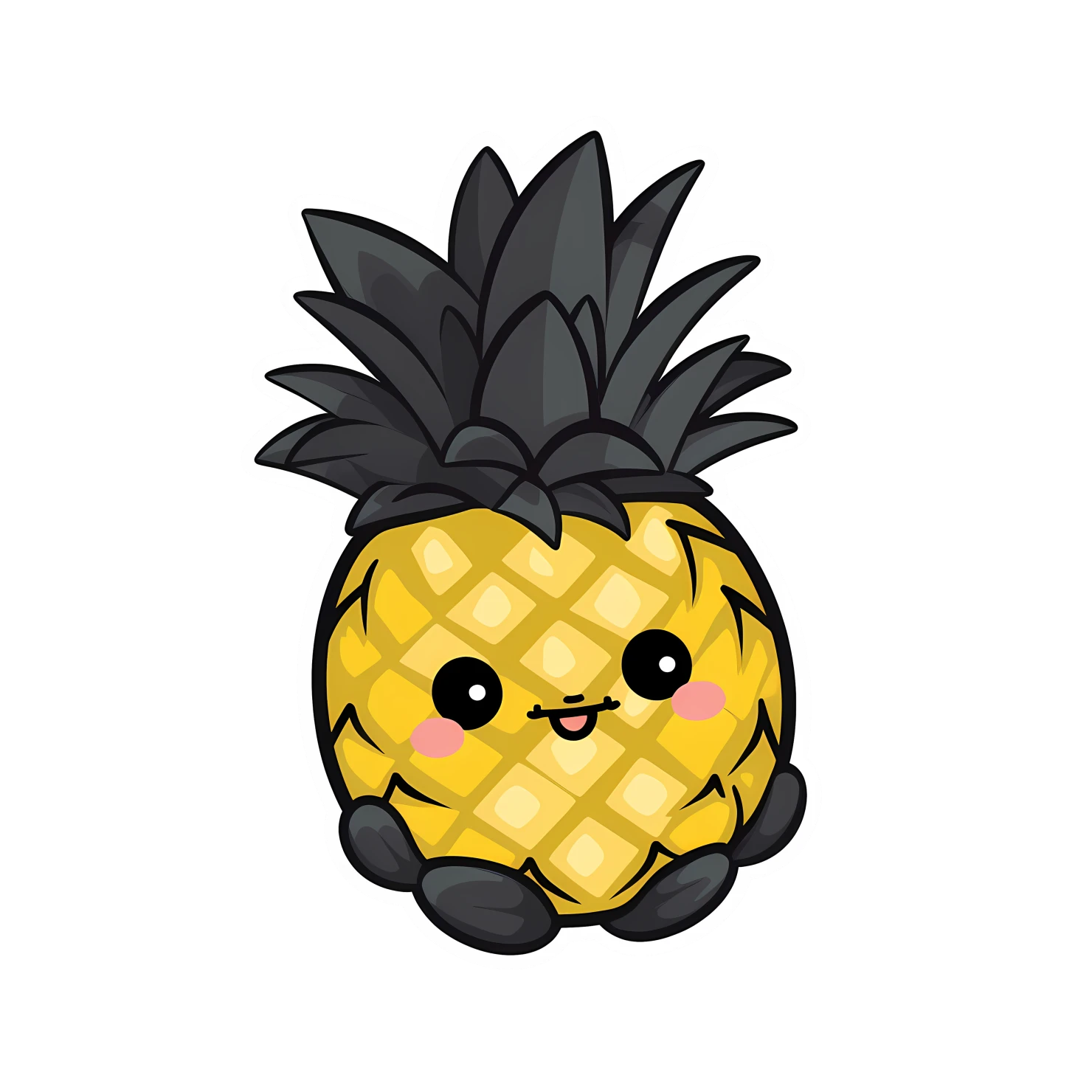 Kawaii Pineapple sticker isolated on transparent background #28643