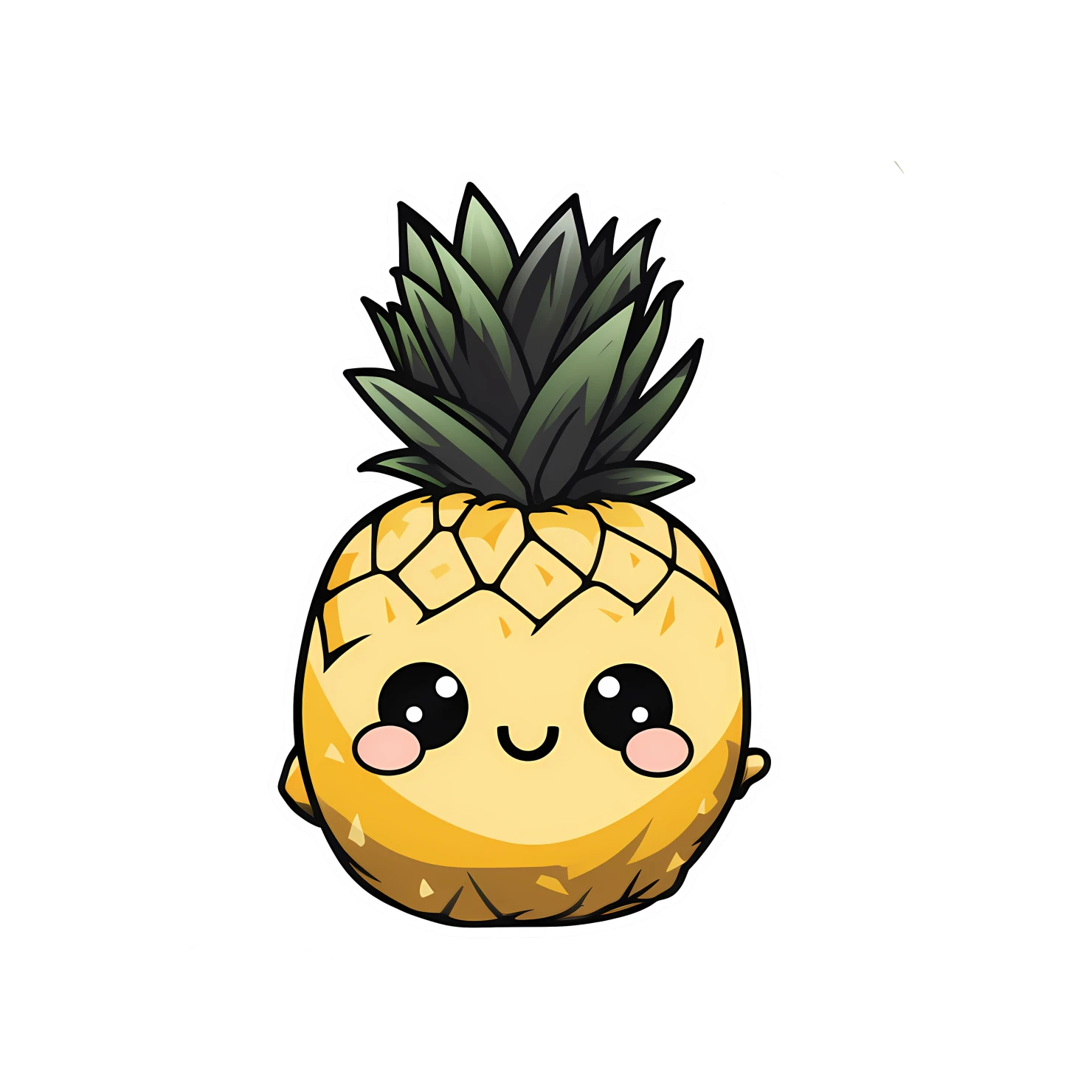 Kawaii Pineapple sticker isolated on transparent background #28644