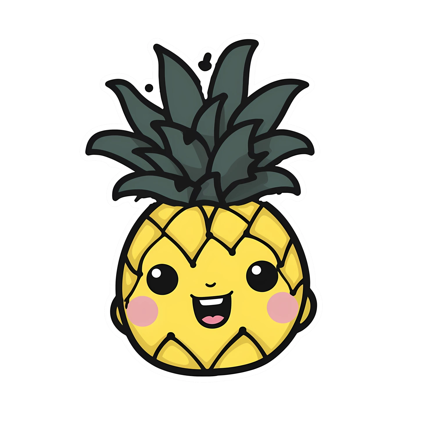Kawaii Pineapple sticker isolated on transparent background #28645