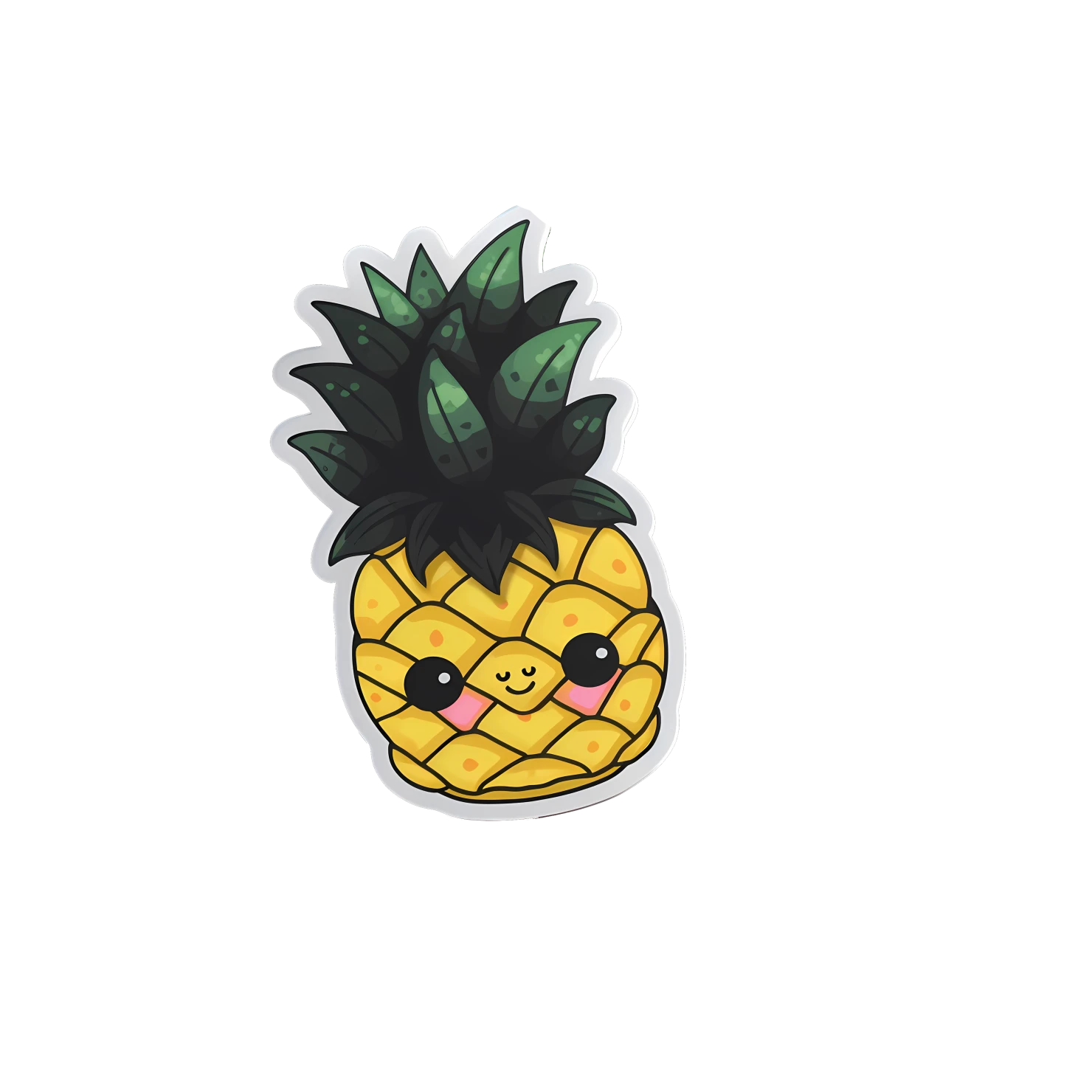 Kawaii Pineapple sticker isolated on transparent background #28646