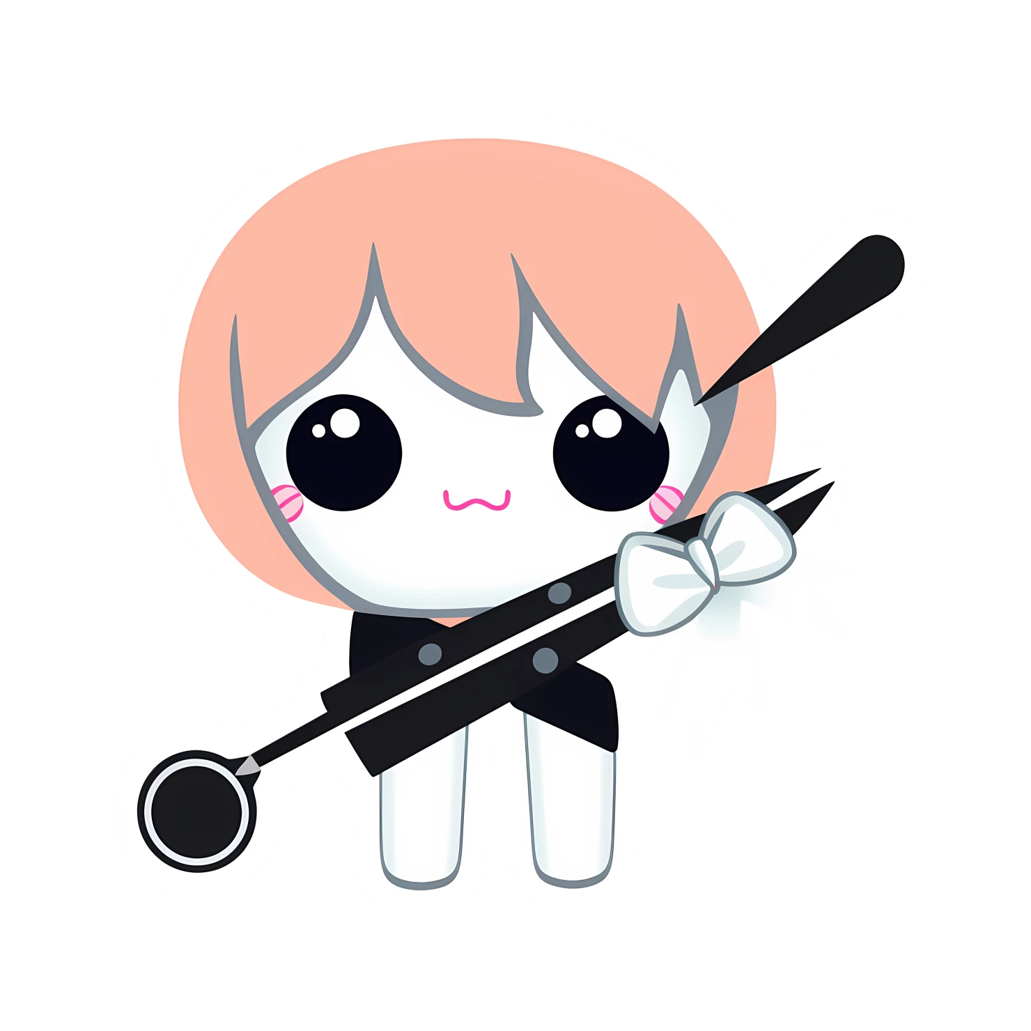 Kawaii scissors sticker isolated on transparent background #28647