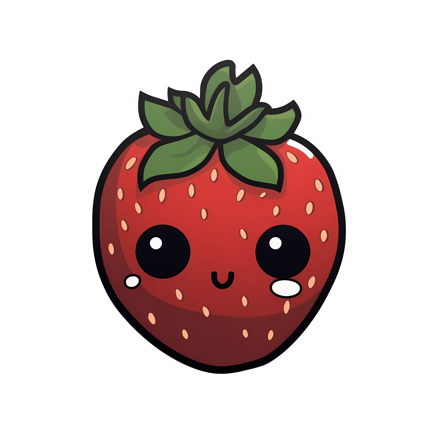 Kawaii strawberry sticker isolated on transparent background #28650