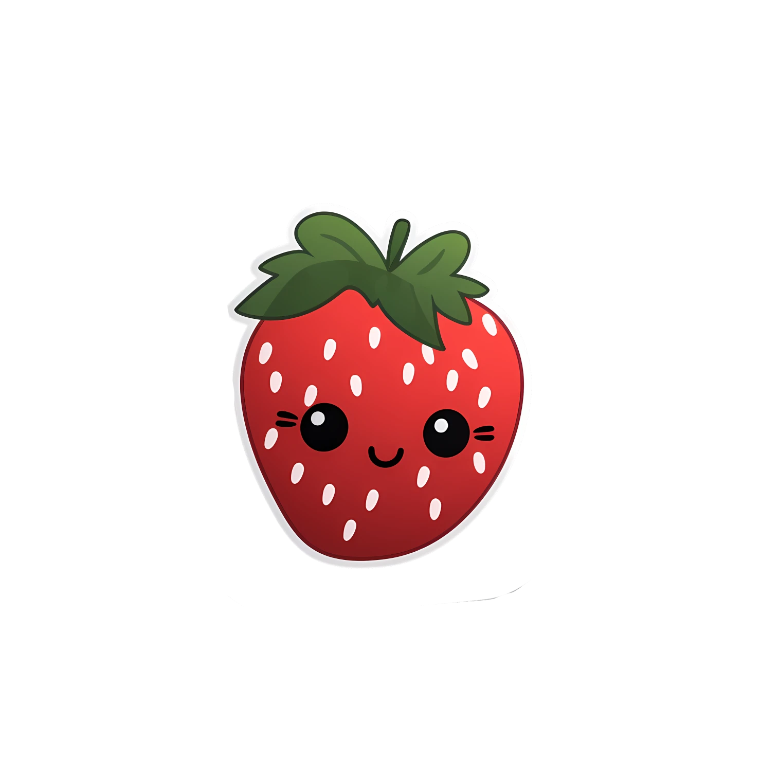 Kawaii strawberry sticker isolated on transparent background #28653