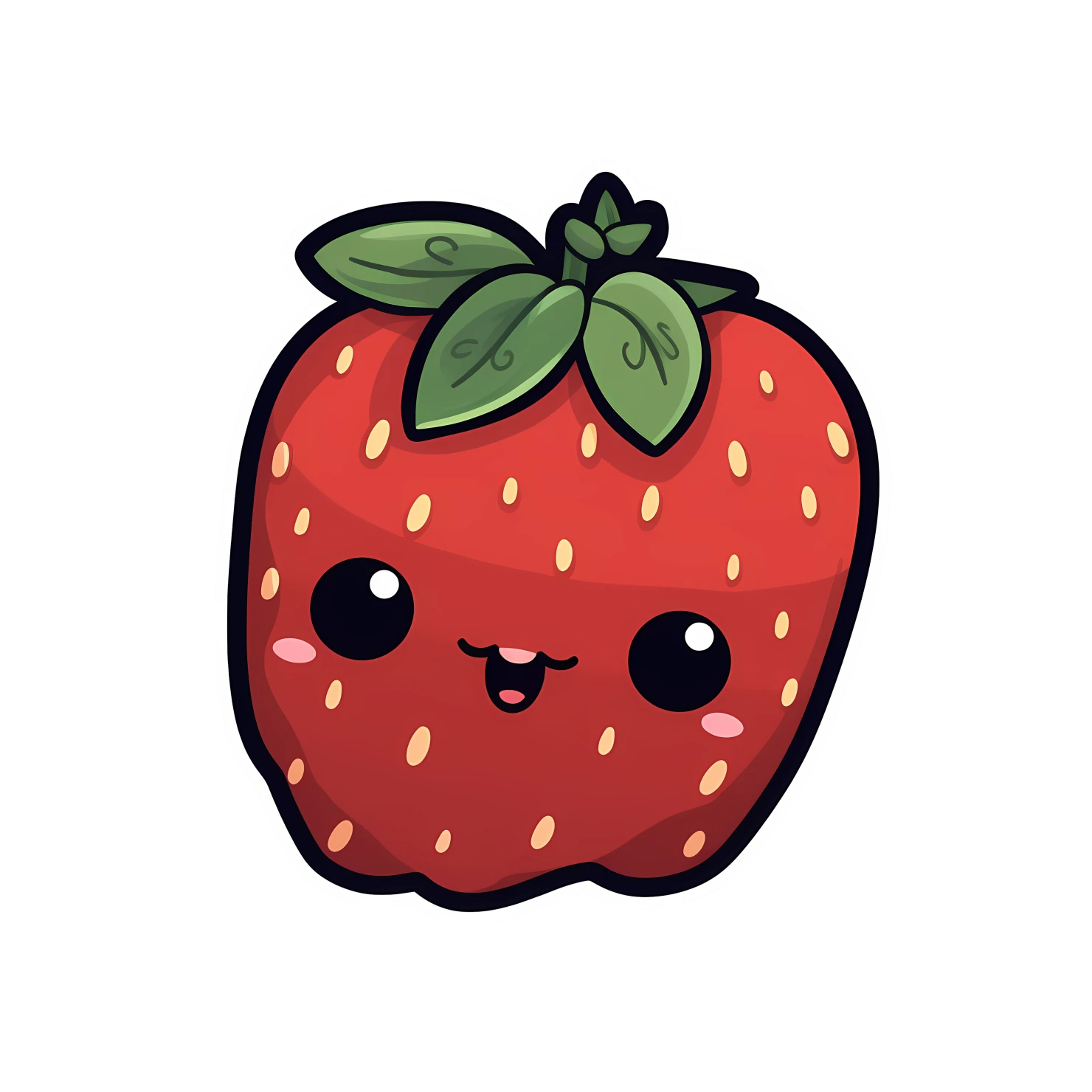 Kawaii strawberry sticker isolated on transparent background #28656