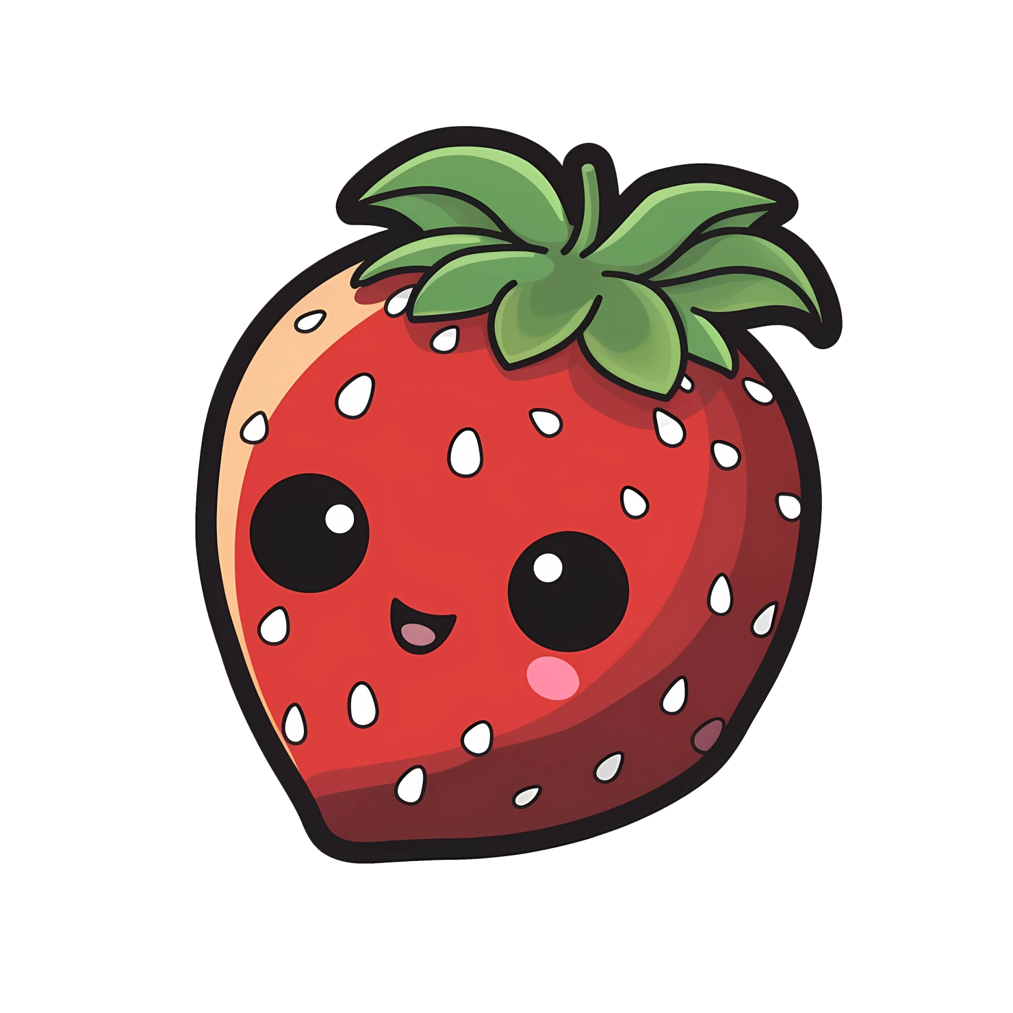 Kawaii strawberry sticker isolated on transparent background #28662