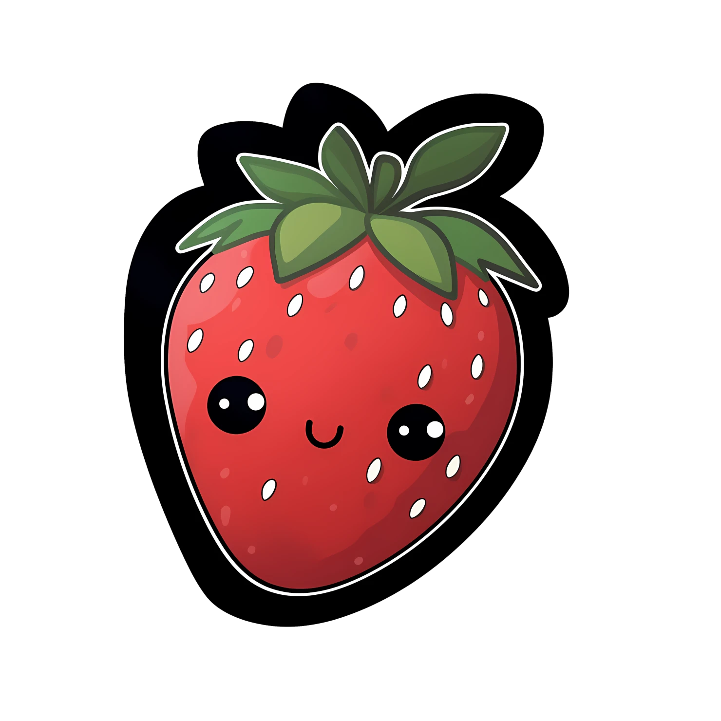 Kawaii strawberry sticker isolated on transparent background #28663