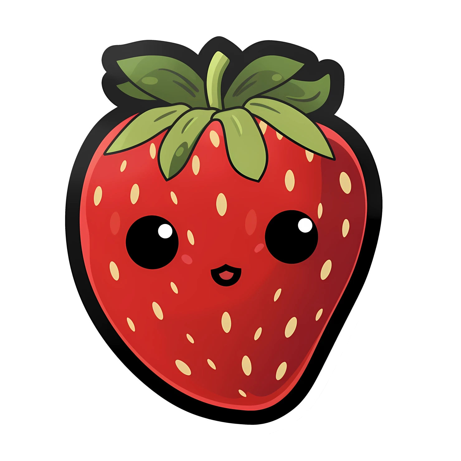 Kawaii strawberry sticker isolated on transparent background #28665