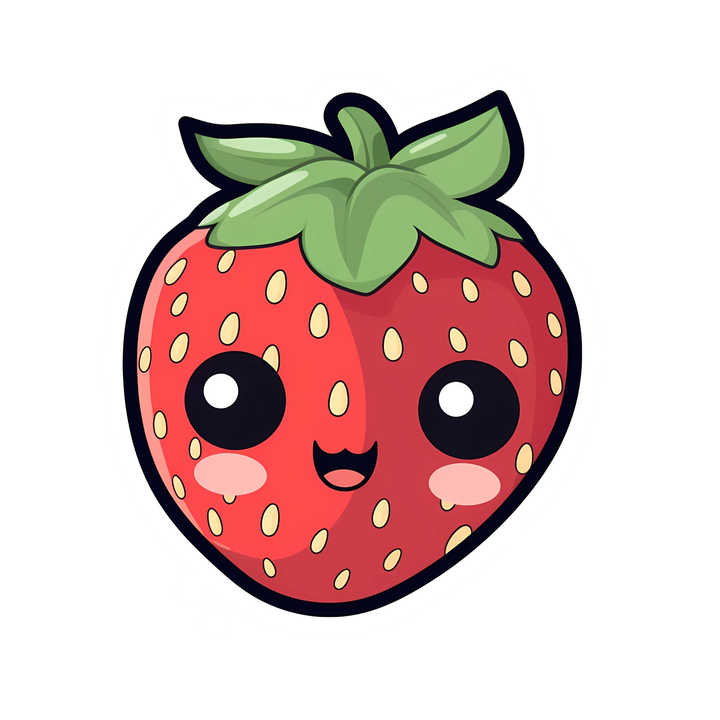 Kawaii strawberry sticker isolated on transparent background #28667