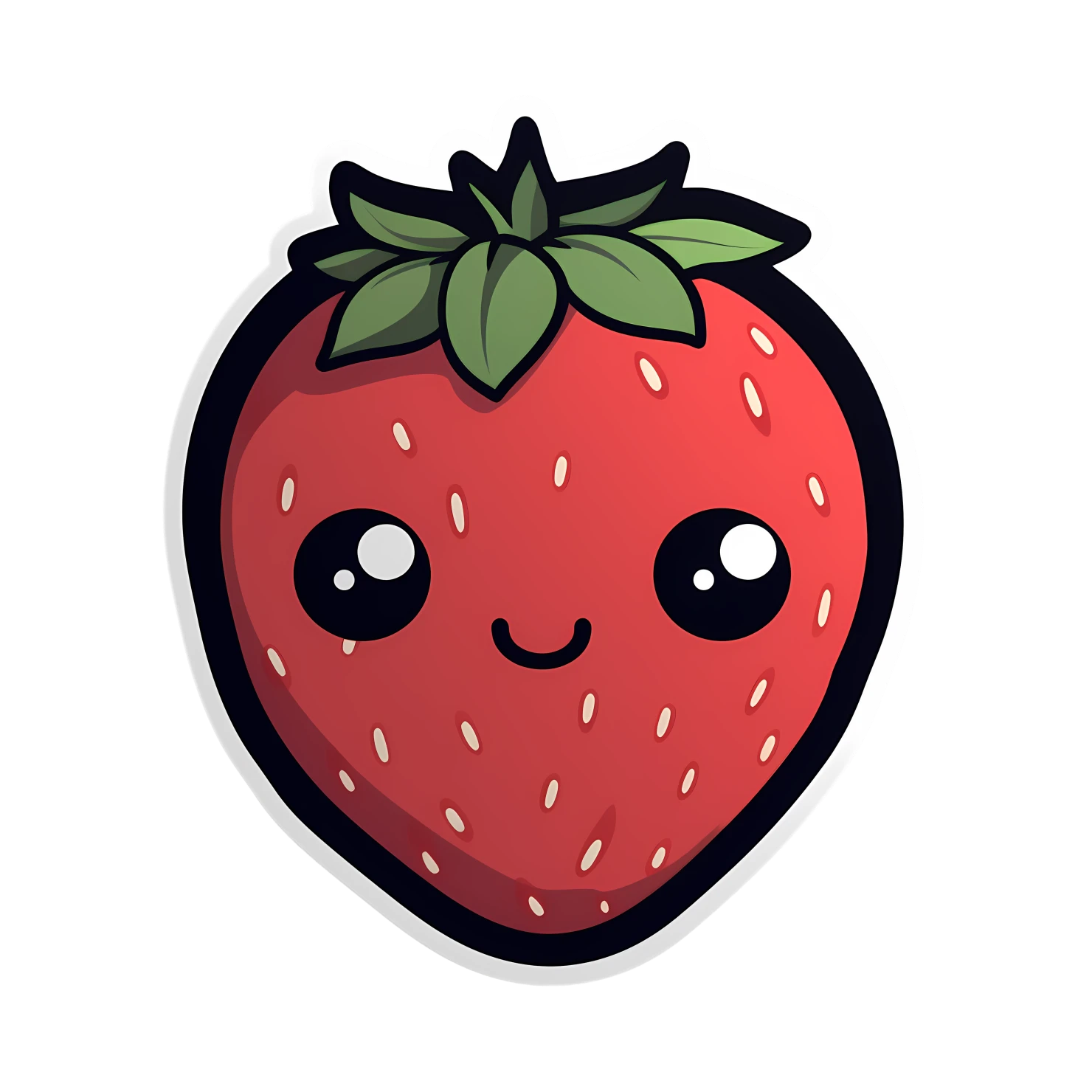 Kawaii strawberry sticker isolated on transparent background #28670