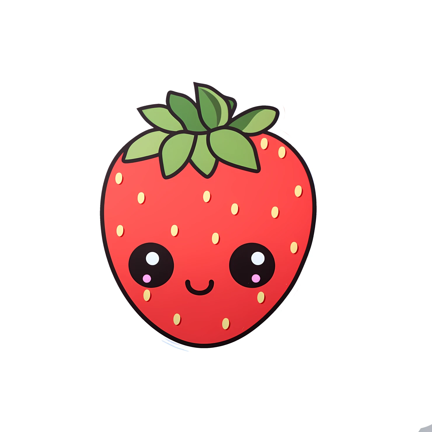 Kawaii strawberry sticker isolated on transparent background #28674
