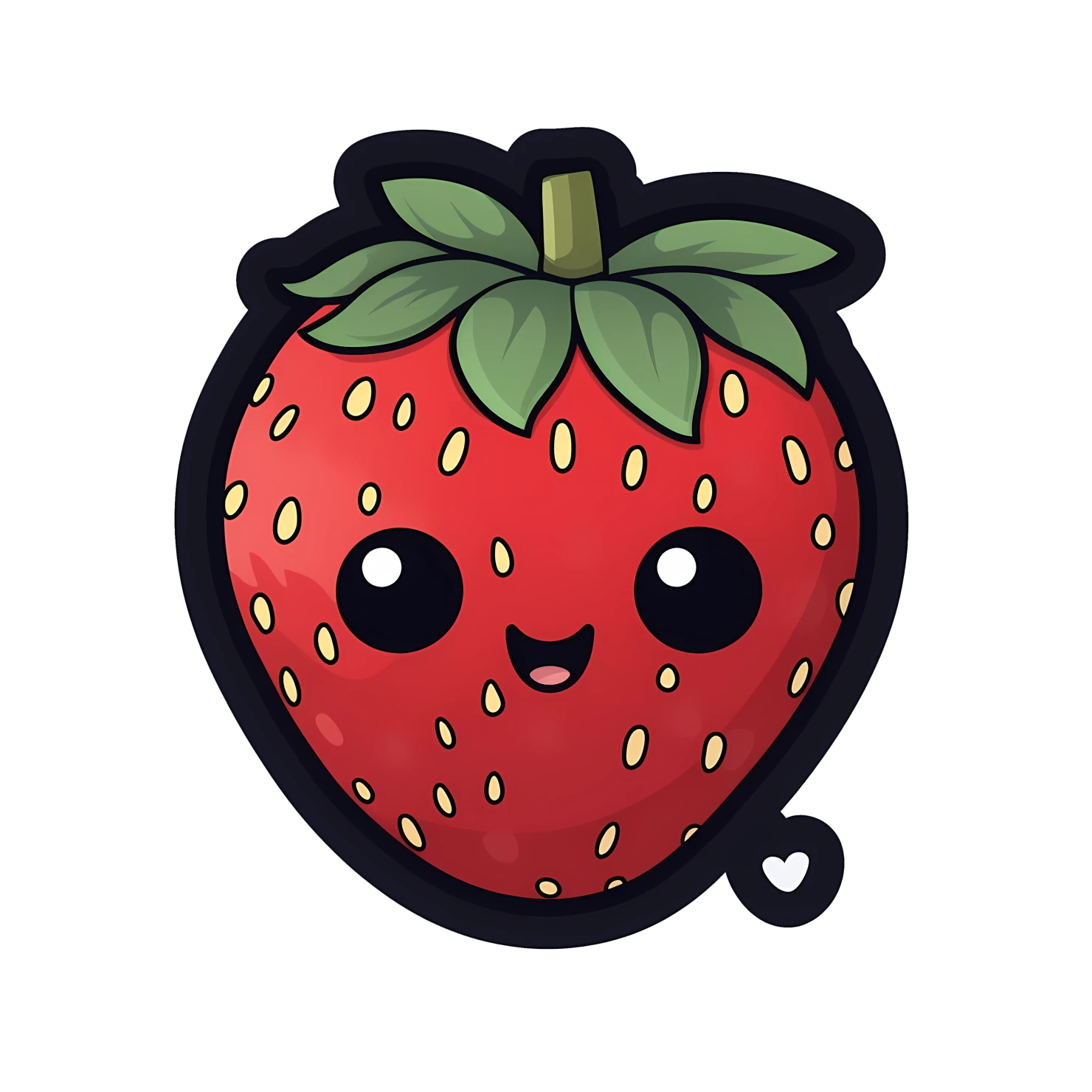 Kawaii strawberry sticker isolated on transparent background #28675