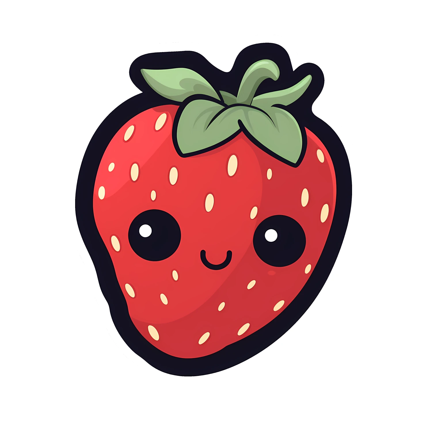 Kawaii strawberry sticker isolated on transparent background #28680
