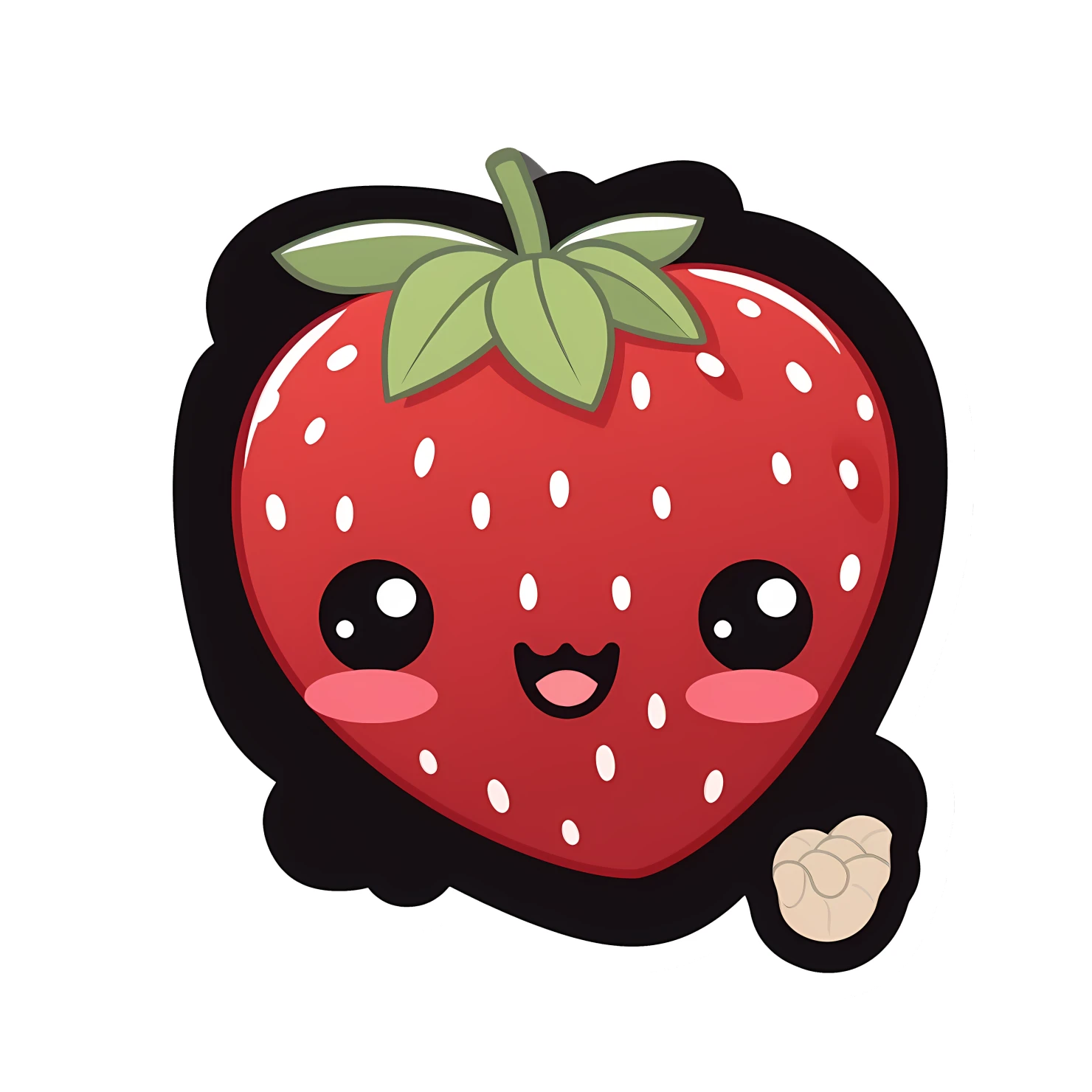 Kawaii strawberry sticker isolated on transparent background #28681