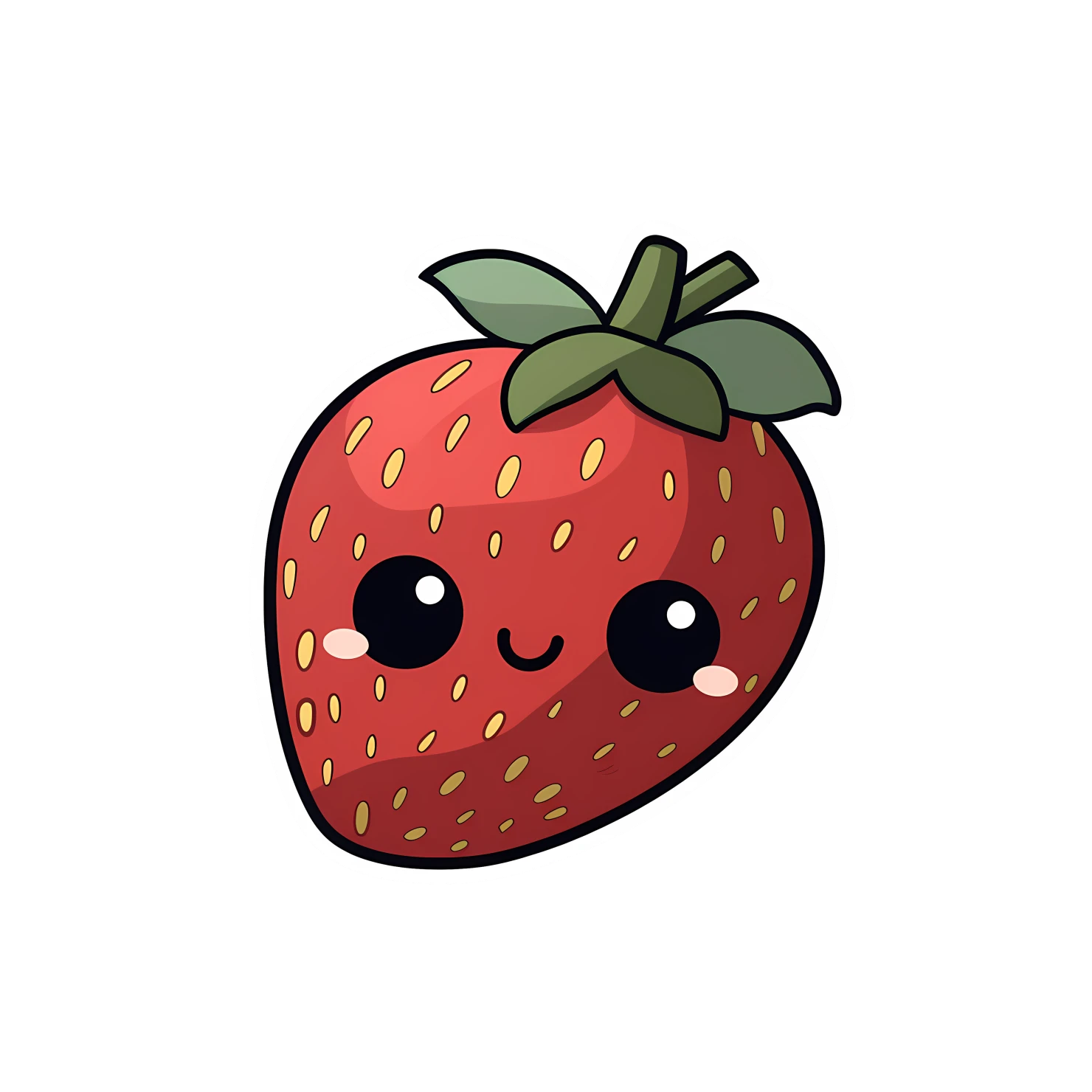 Kawaii strawberry sticker isolated on transparent background #28684