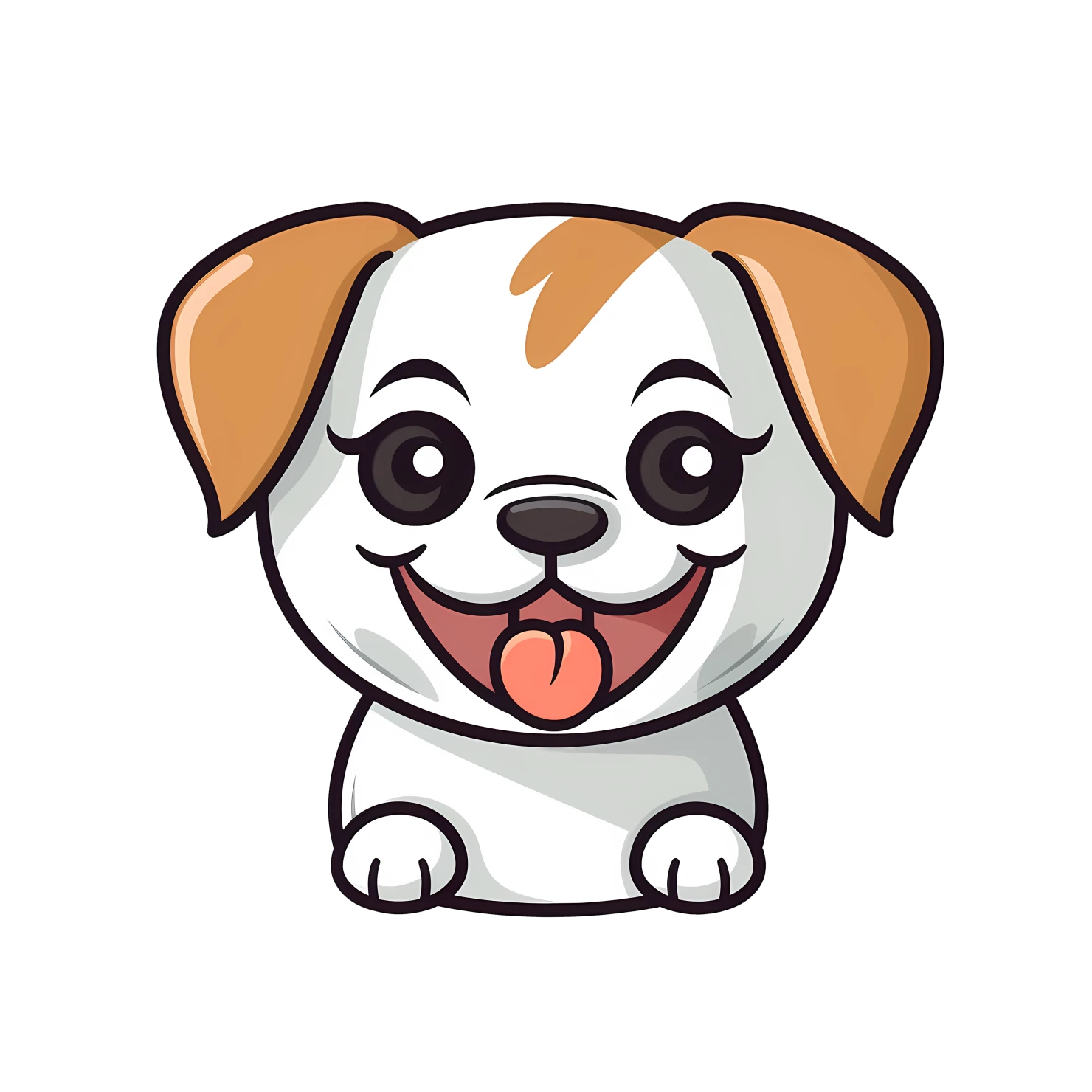 Kawaii dog sticker isolated on transparent background #28691