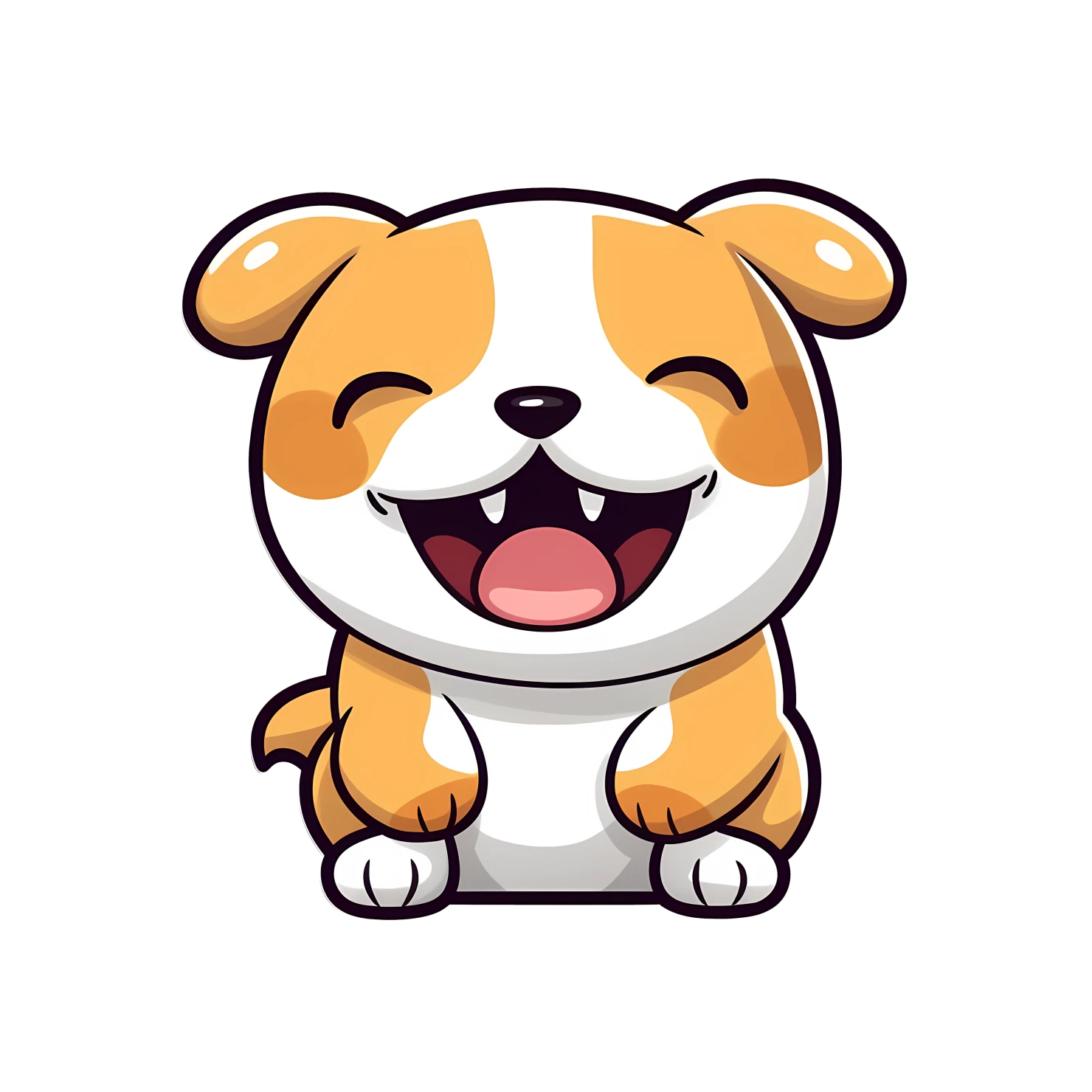 Kawaii dog sticker isolated on transparent background #28692