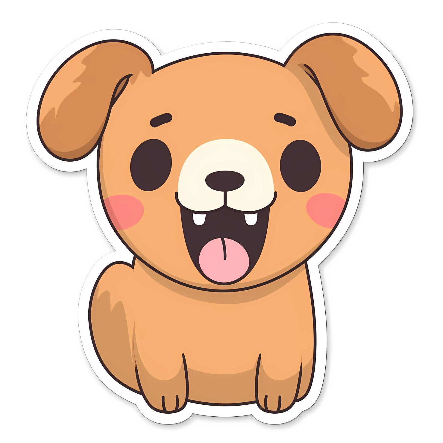 Kawaii dog sticker isolated on transparent background #28693