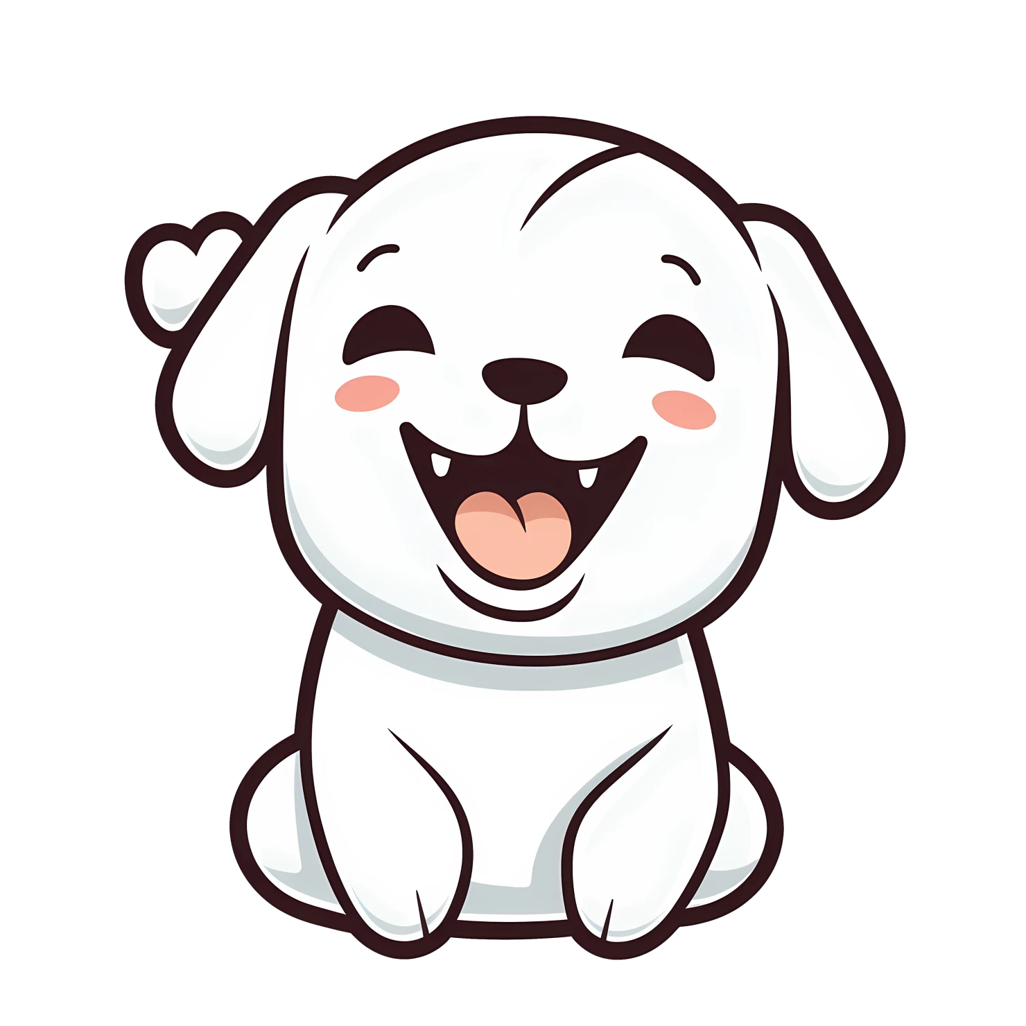 Kawaii dog sticker isolated on transparent background #28697
