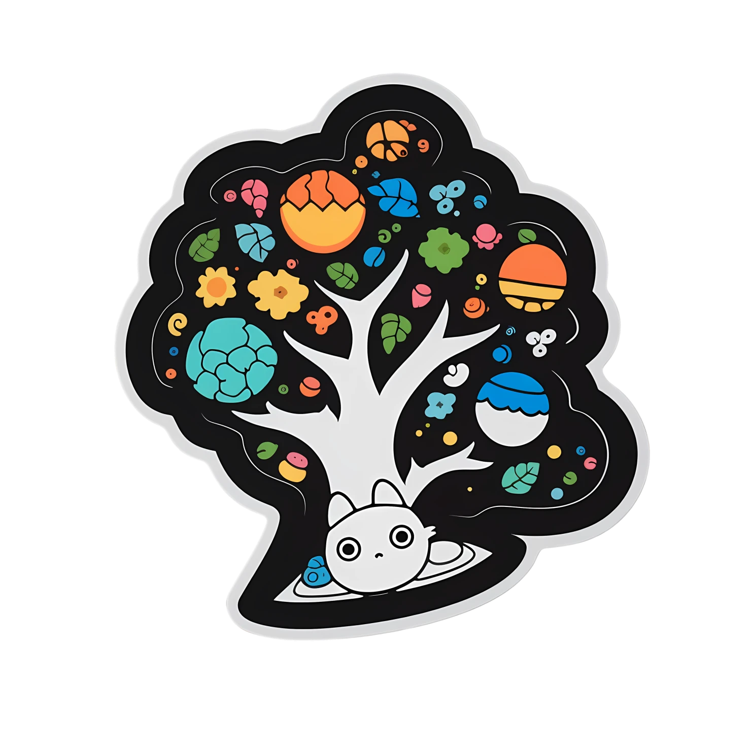 Kawaii tree sticker isolated on transparent background #28698