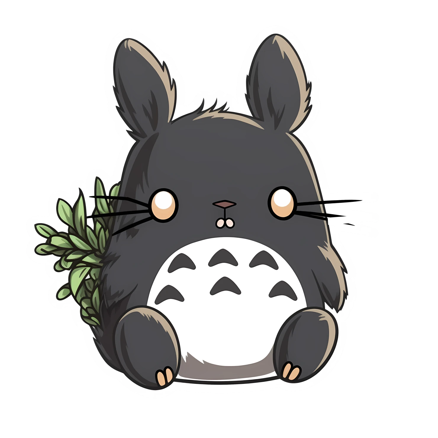 Kawaii totoro sticker isolated on transparent background #28700