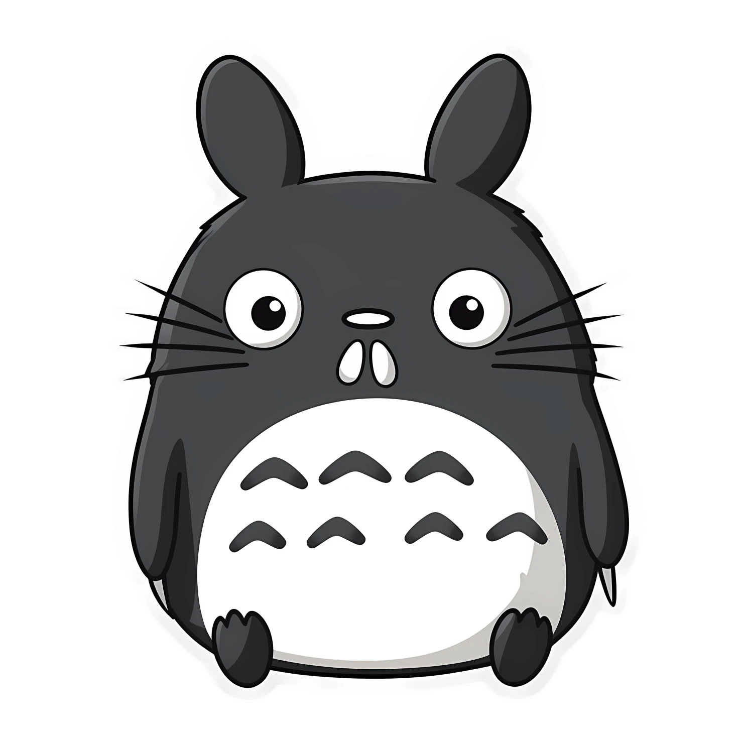 Kawaii totoro sticker isolated on transparent background #28701