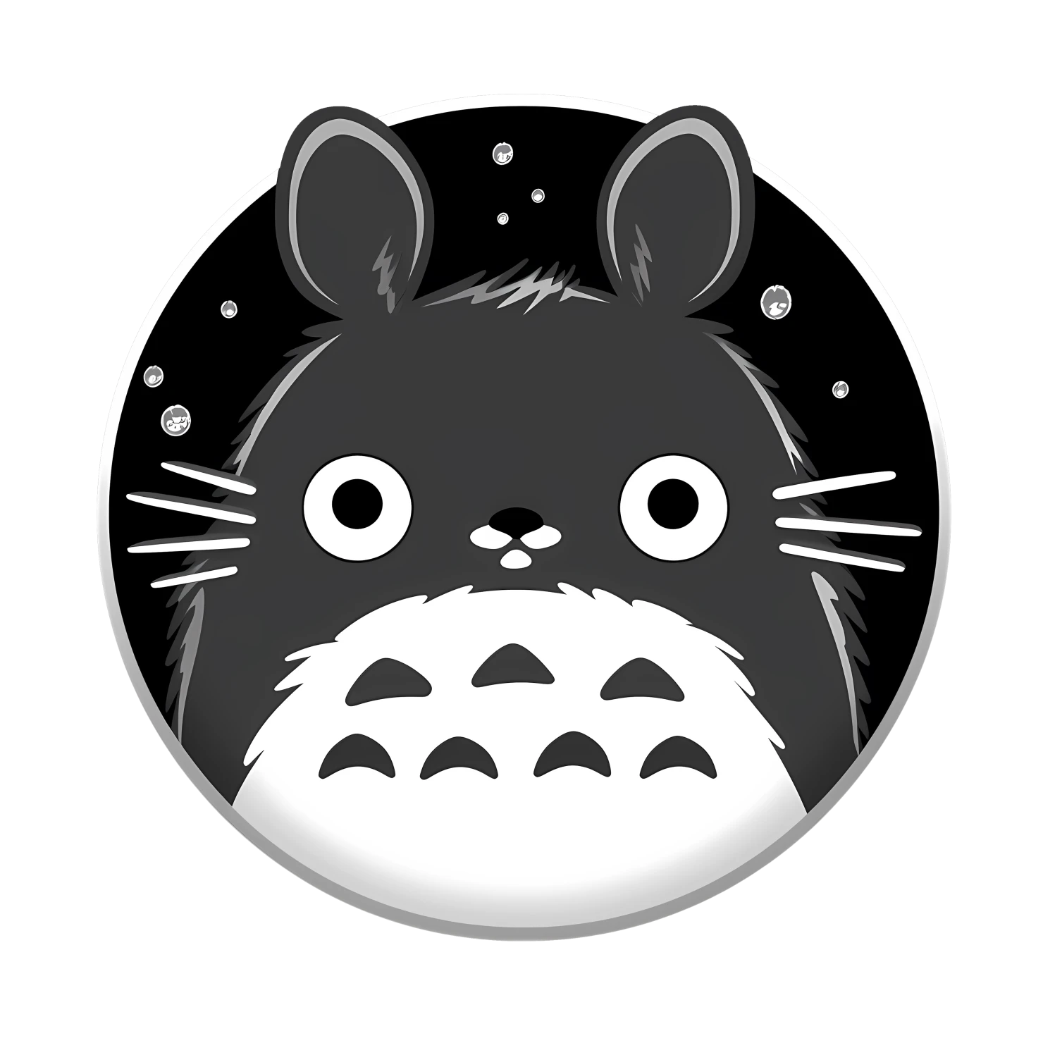 Kawaii totoro sticker isolated on transparent background #28702