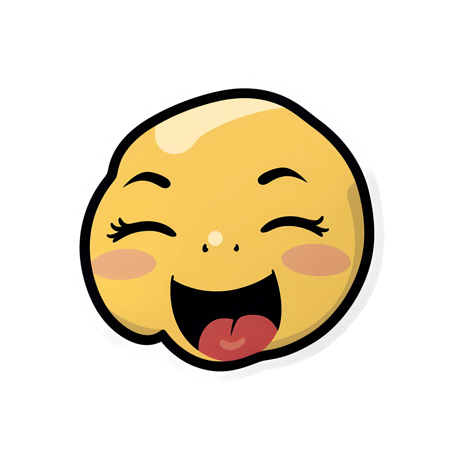 Kawaii smile sticker isolated on transparent background #28706