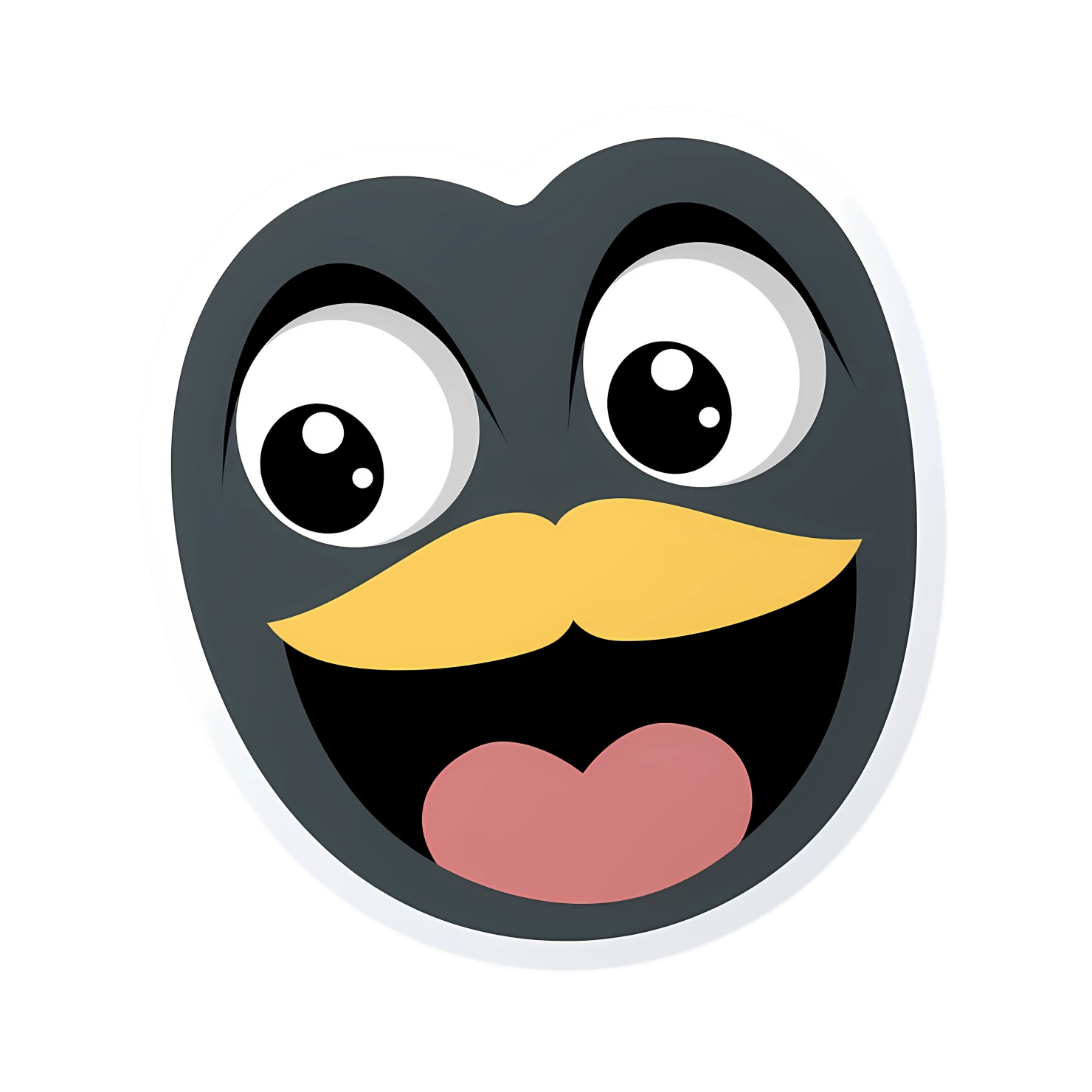 Kawaii smile sticker isolated on transparent background #28707