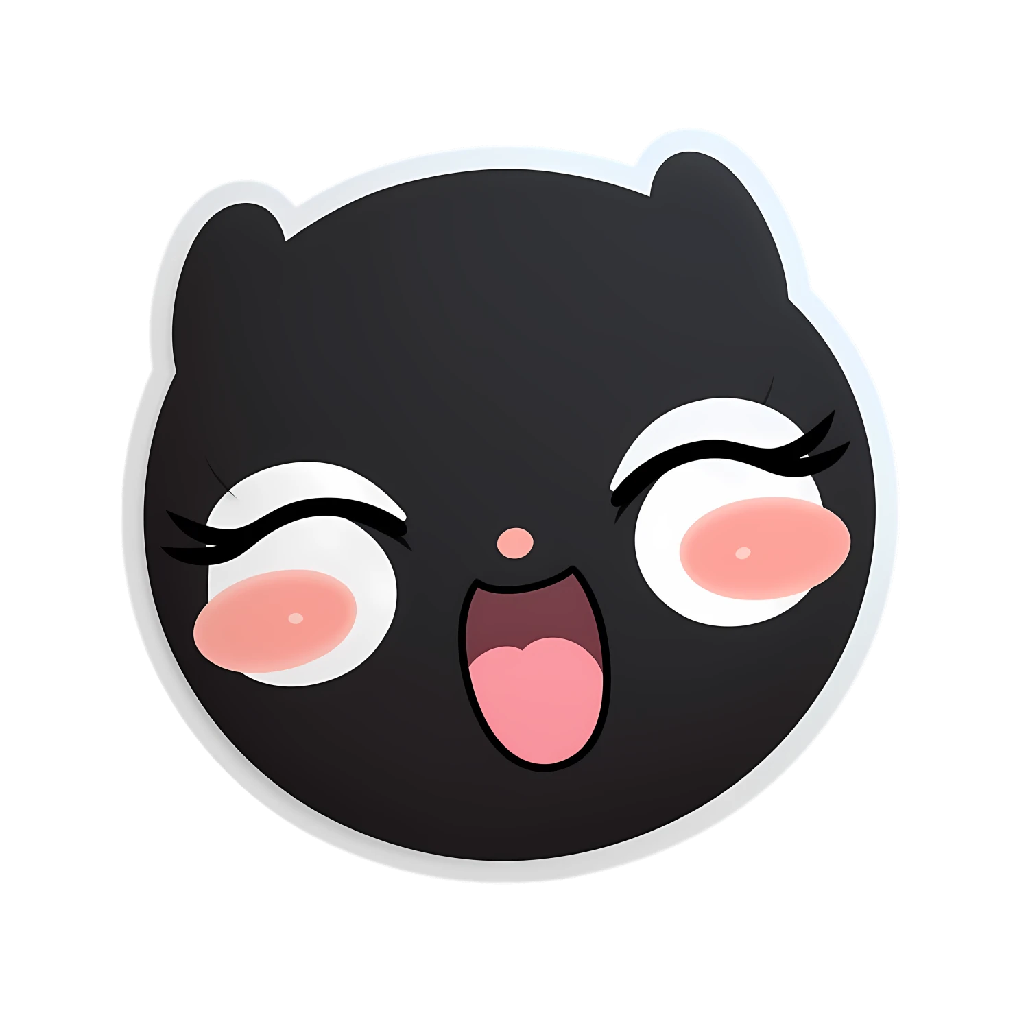 Kawaii smile sticker isolated on transparent background #28709