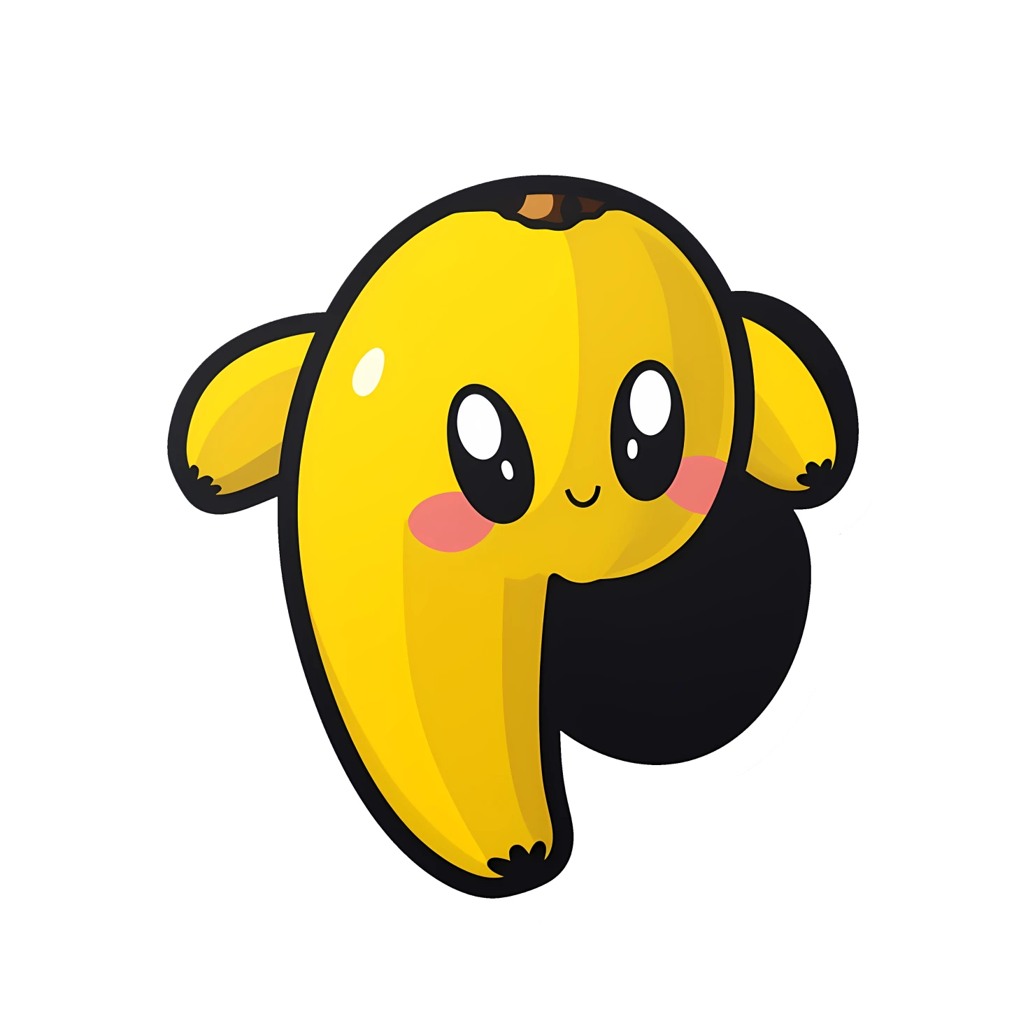 Kawaii banana sticker isolated on transparent background #28711