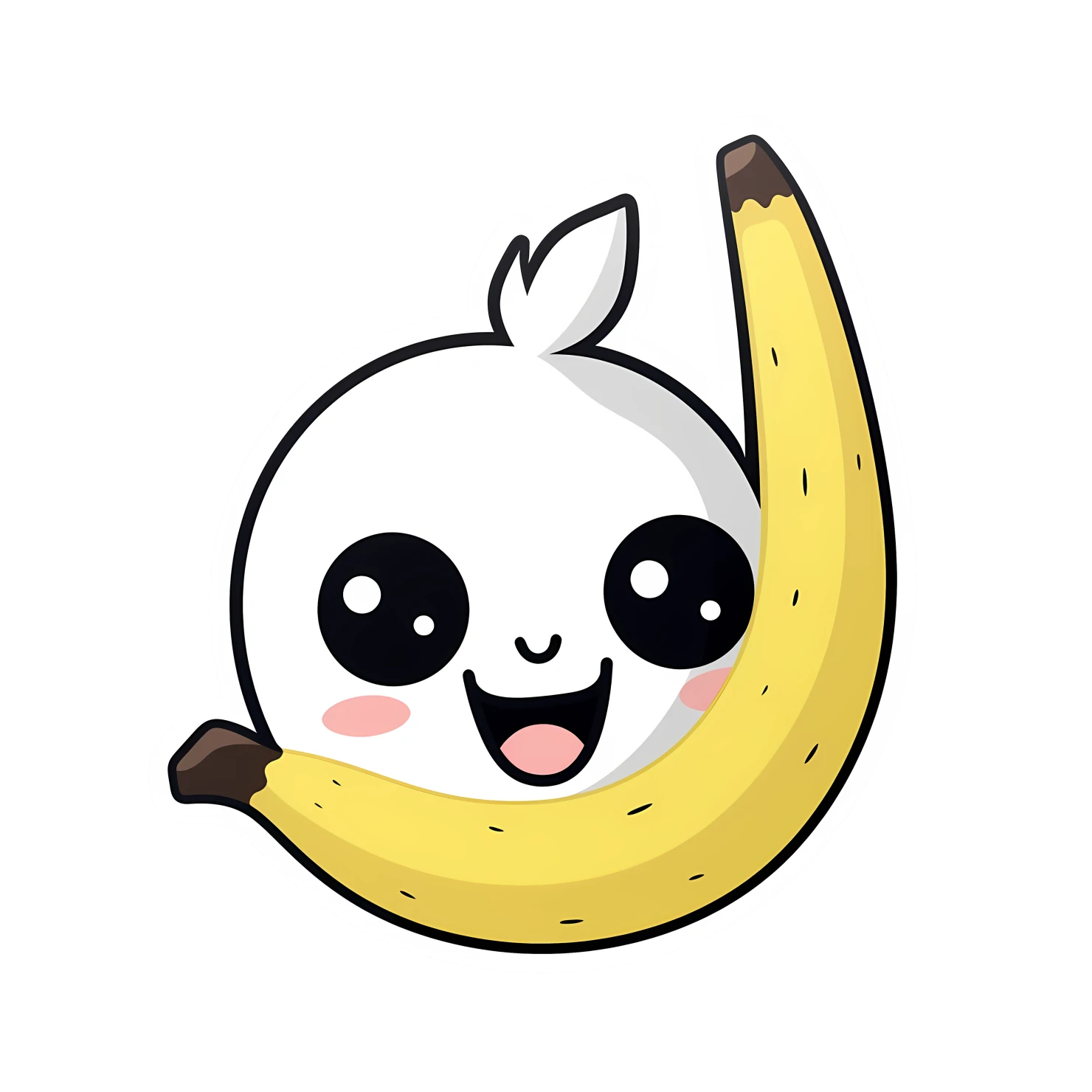 Kawaii banana sticker isolated on transparent background #28716