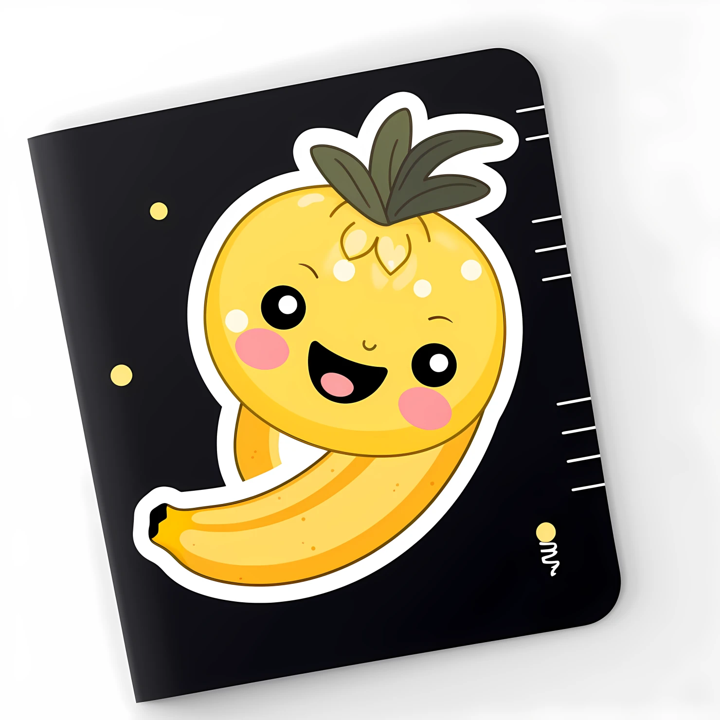 Kawaii banana sticker isolated on transparent background #28720