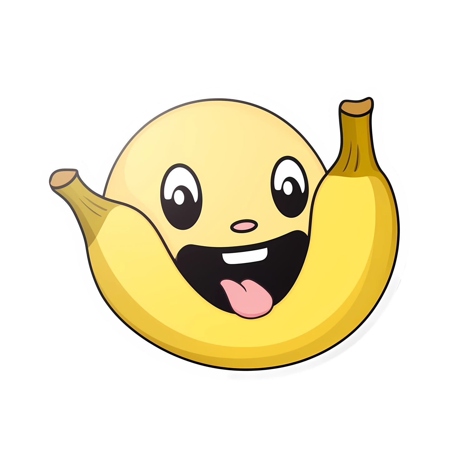 Kawaii banana sticker isolated on transparent background #28722