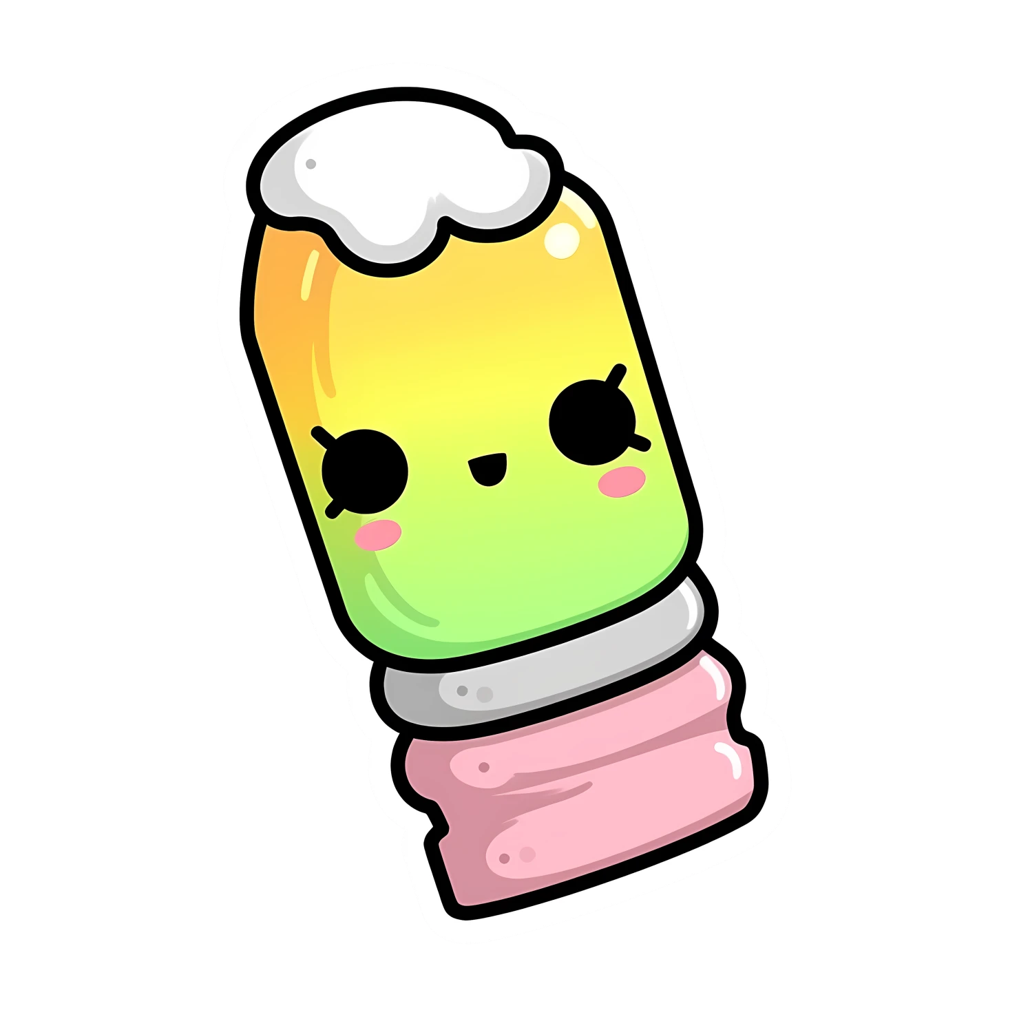Kawaii highlighter sticker isolated on transparent background #28724