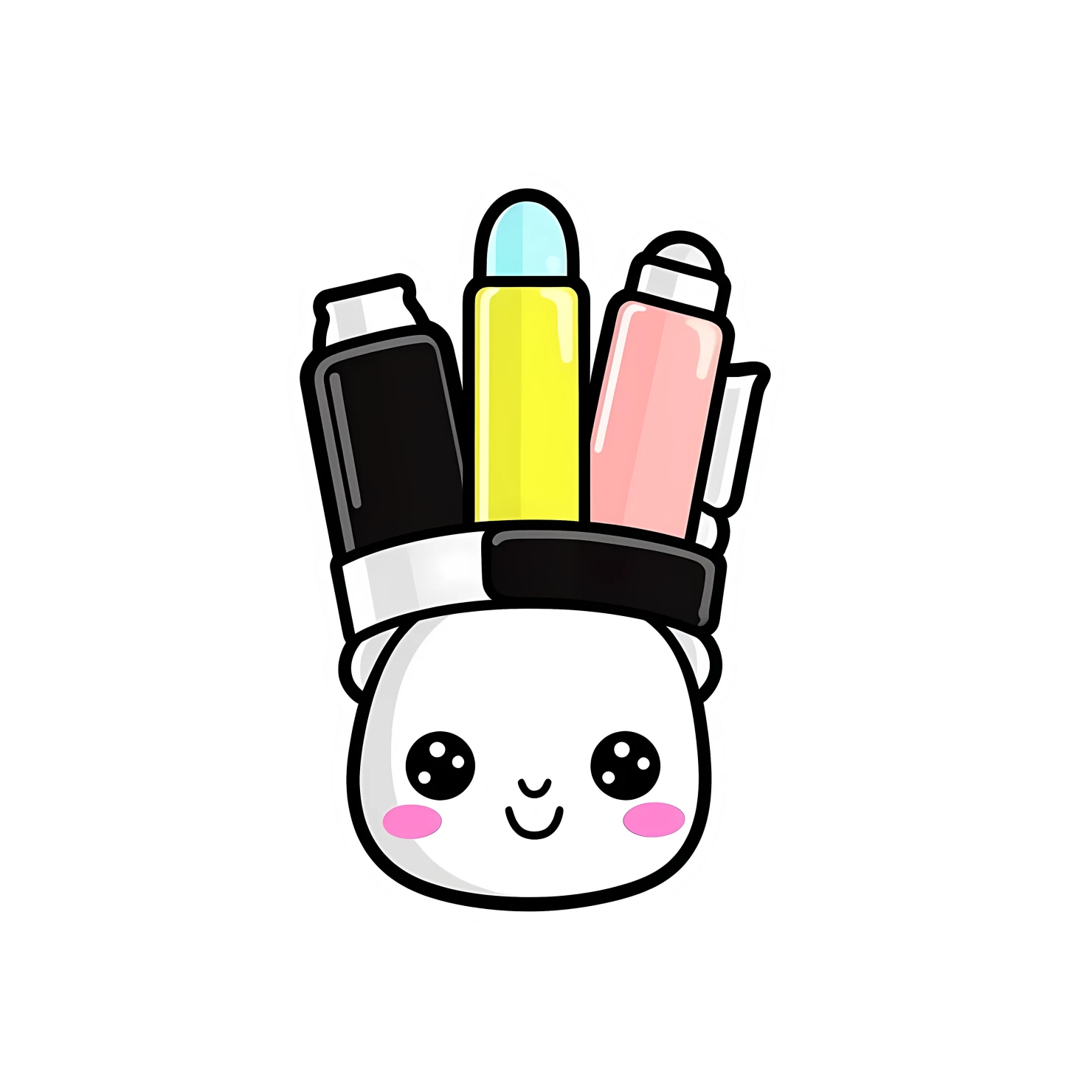 Kawaii highlighter sticker isolated on transparent background #28726