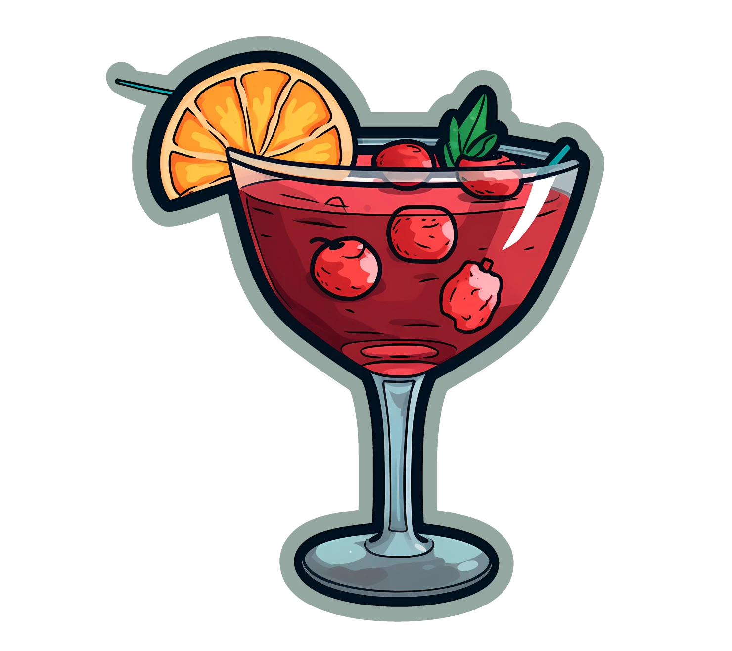 Kawaii  juice cup sticker isolated on transparent background #28748