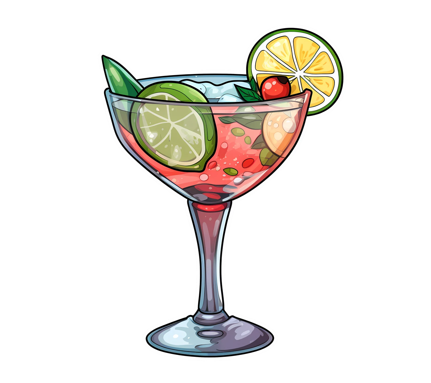 Kawaii  juice cup sticker isolated on transparent background #28749