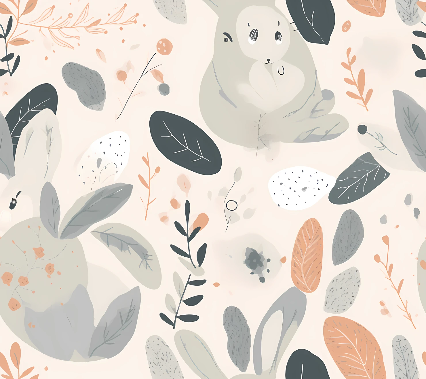 Baby bunny on a light background seamless pattern #28799