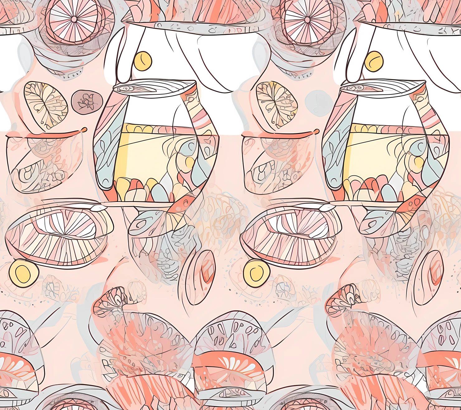 Baby cart boho seamless pattern on a light color background #28808