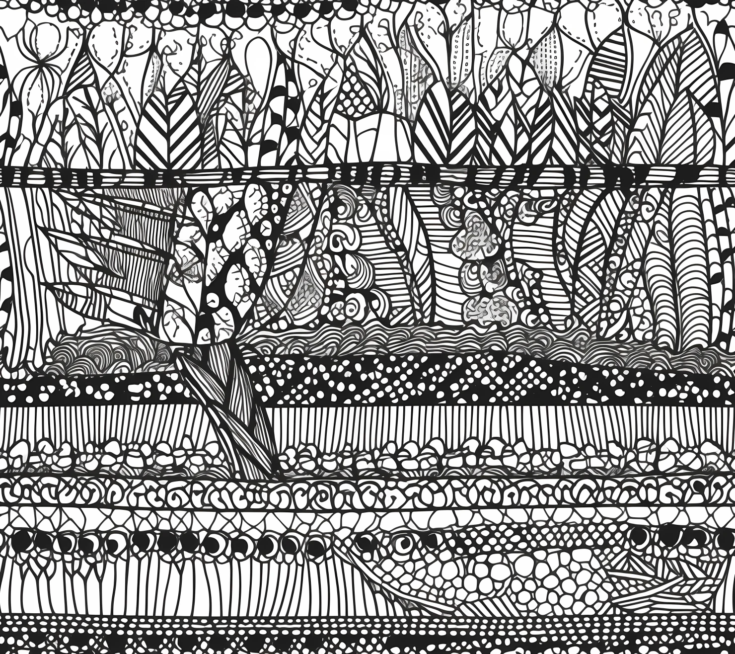 Black and white doodle boho seamless pattern on a light color background #29235