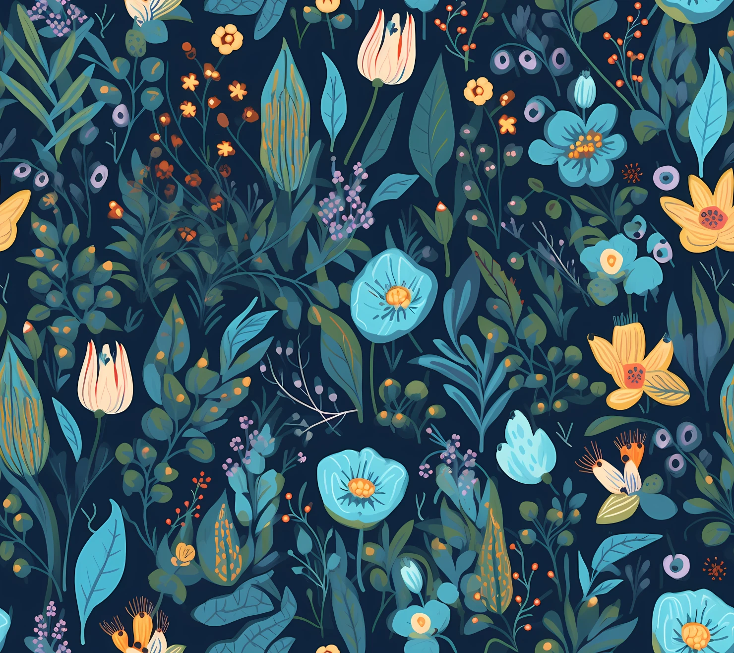 Blue flowers seamless pattern seamless pattern on a background #29237