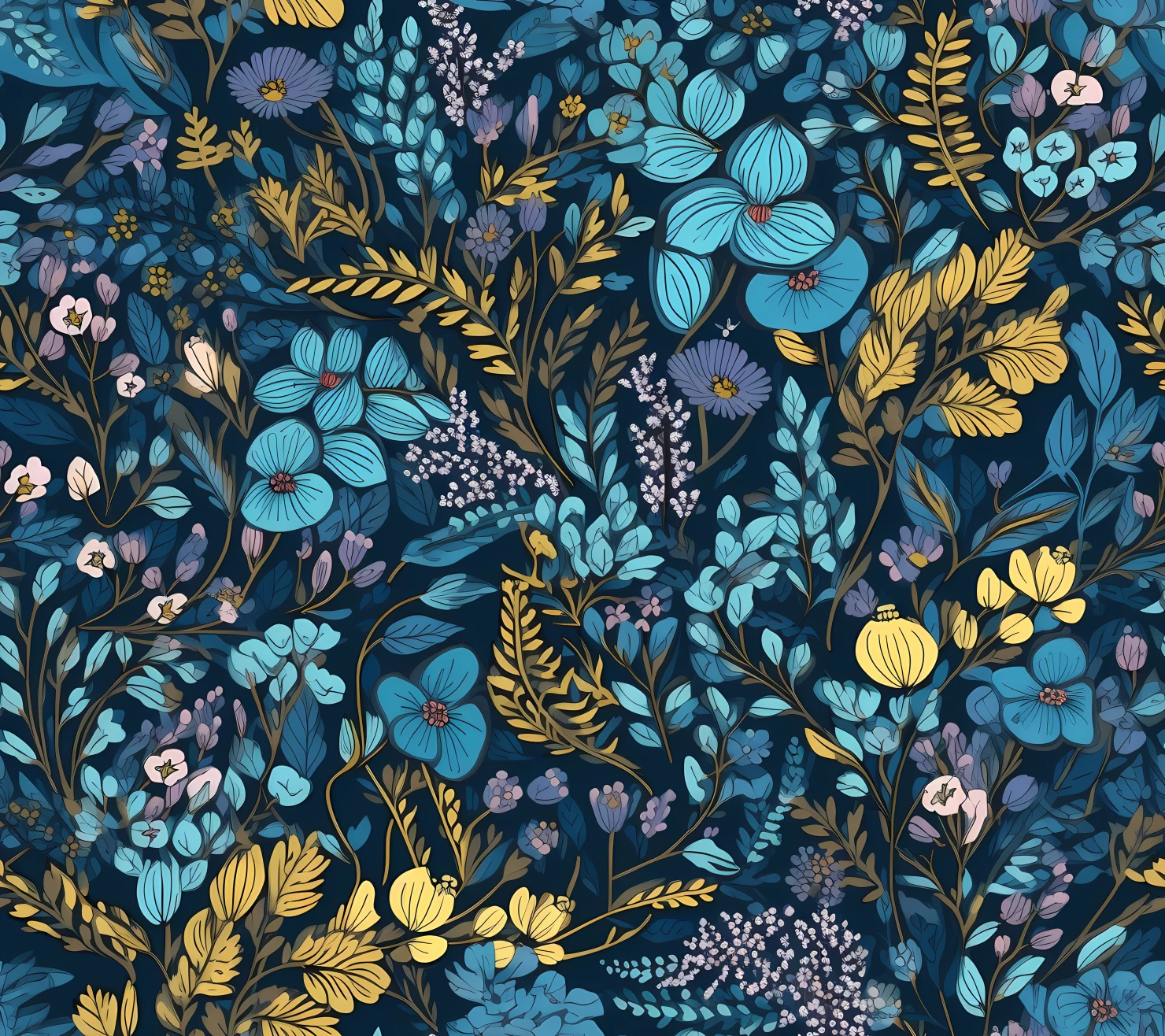 Blue flowers seamless pattern seamless pattern on a background #29241