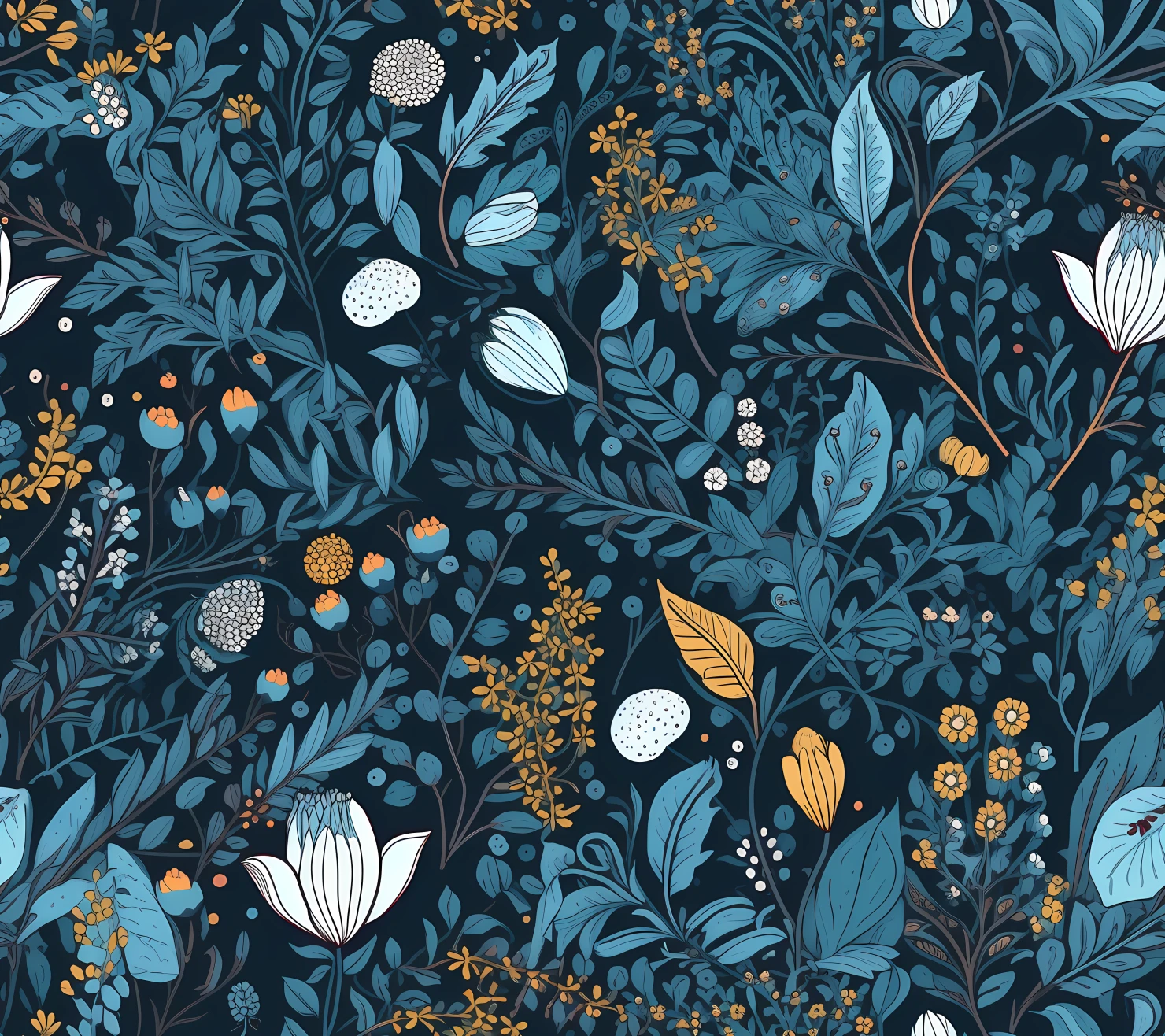 Blue flowers seamless pattern seamless pattern on a background #29245