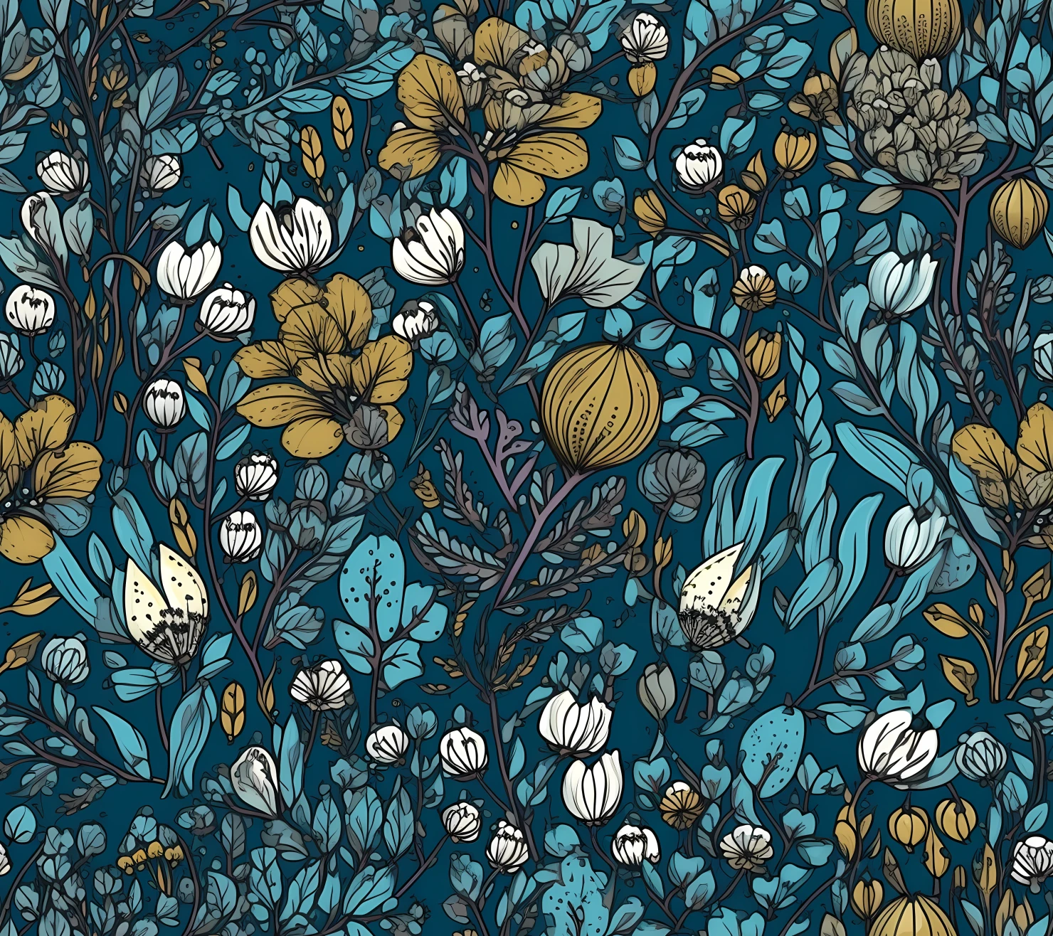 Blue flowers seamless pattern seamless pattern on a background #29250