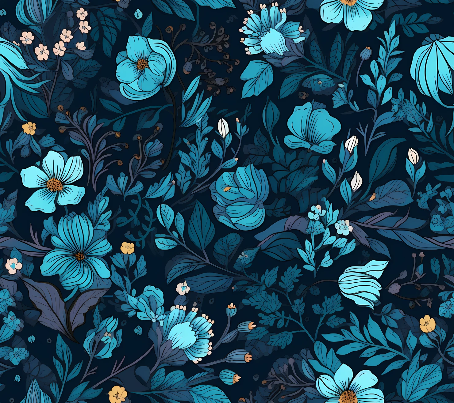 Blue flowers seamless pattern seamless pattern on a background #29251