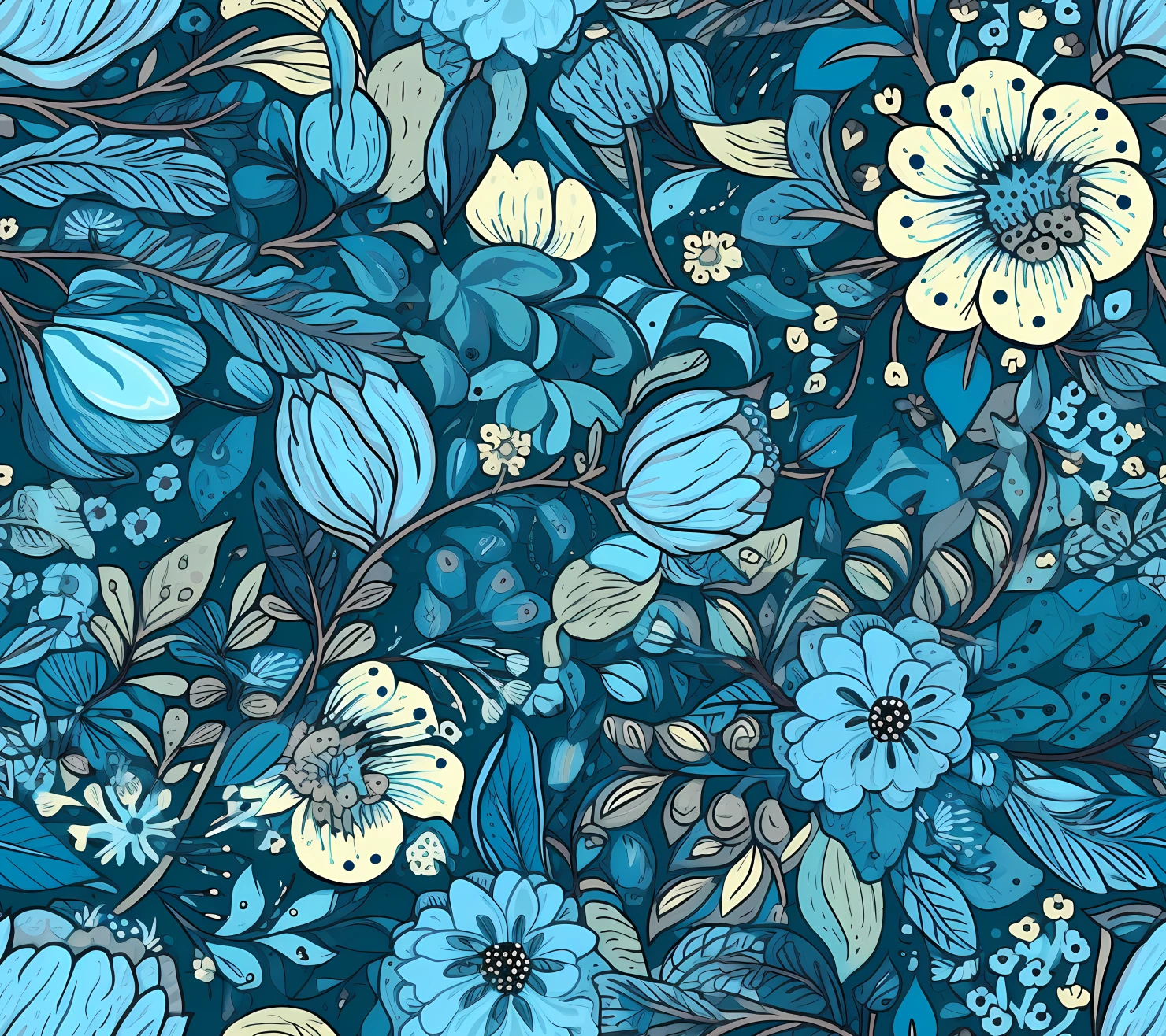 Blue flowers seamless pattern seamless pattern on a background #29253