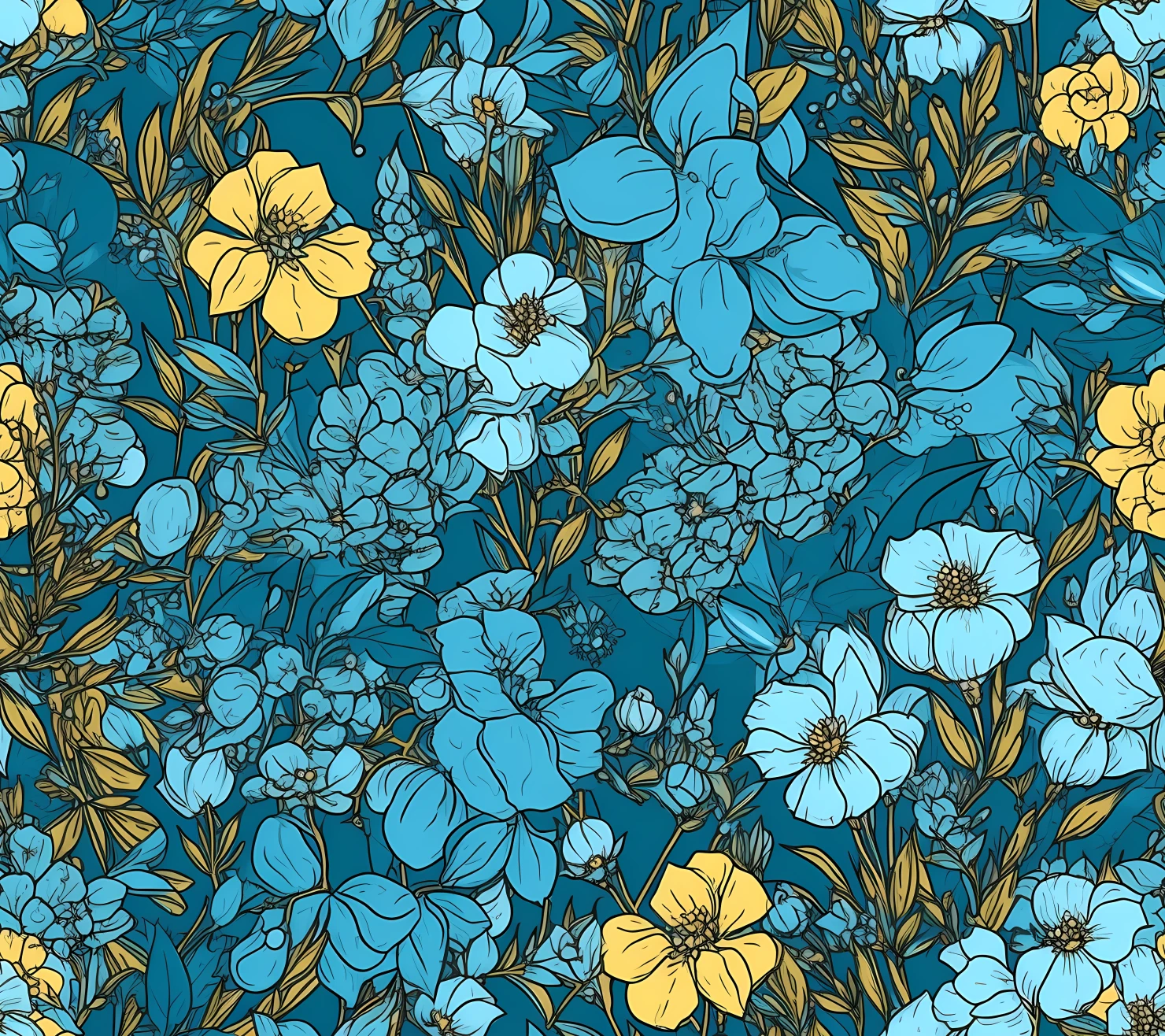 Blue flowers seamless pattern seamless pattern on a background #29256